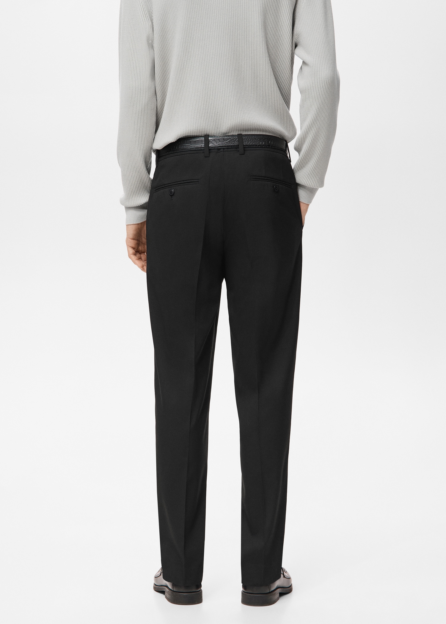 Pleated straight-leg suit trousers - Reverse of the article