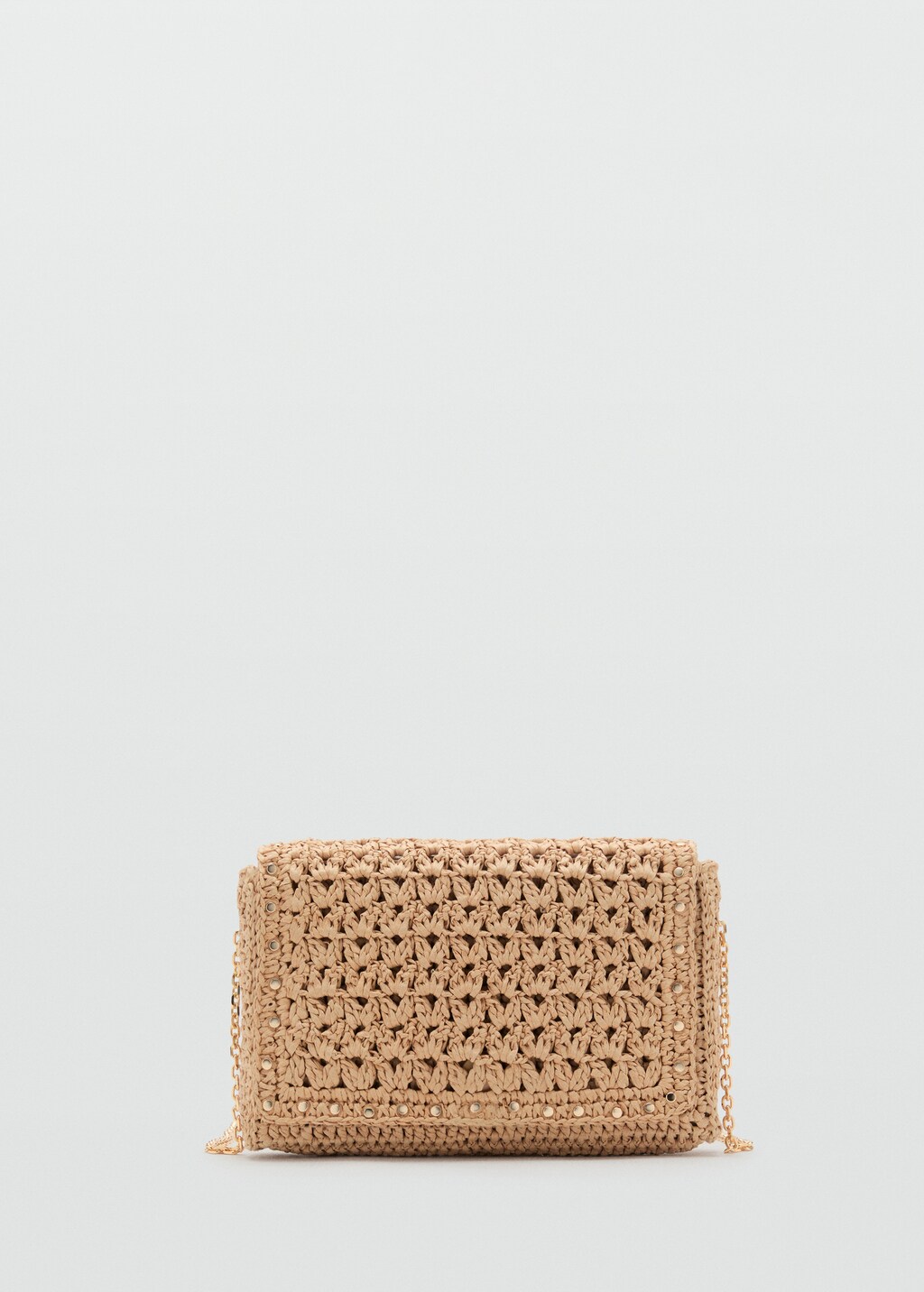 Natural fiber shoulder bag with studs - image 5