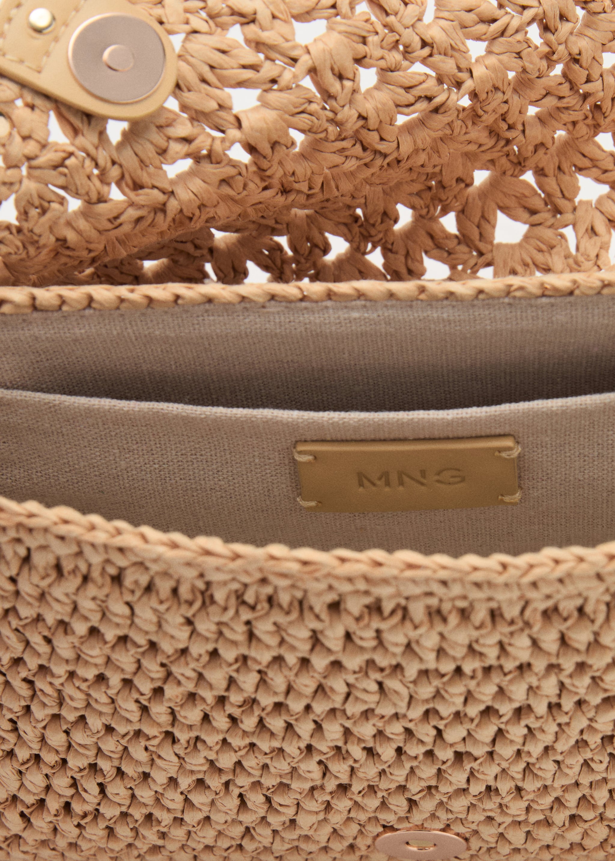 Umhängetasche aus Naturfaser mit Studs - Detail des Artikels 3