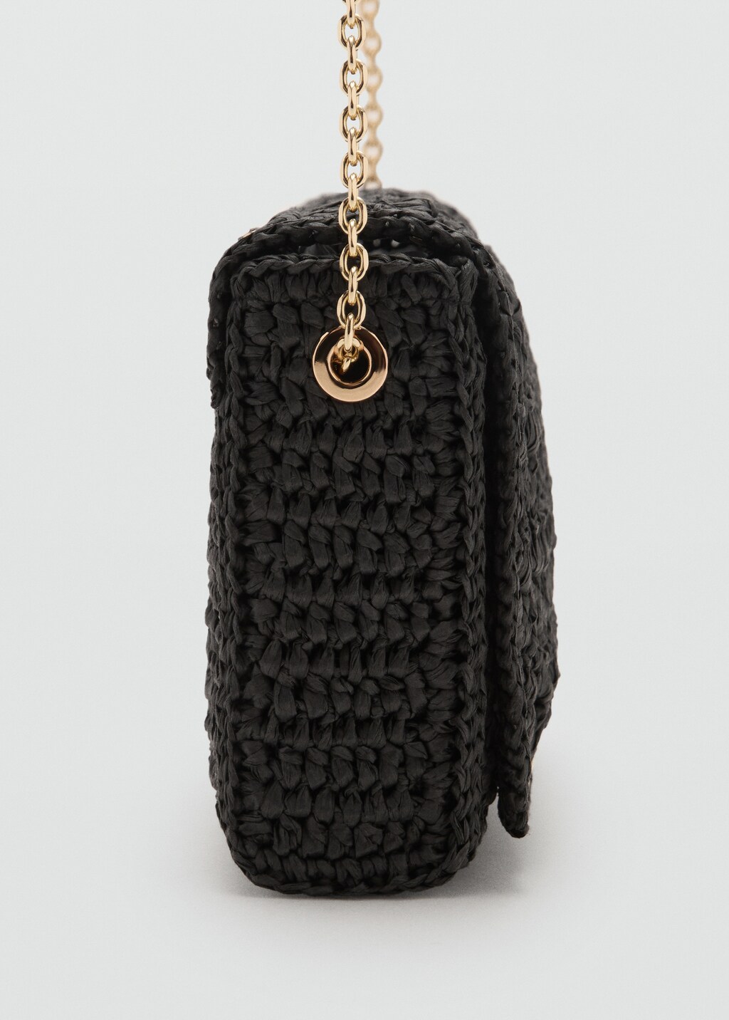 Natural fiber shoulder bag with studs - image 3