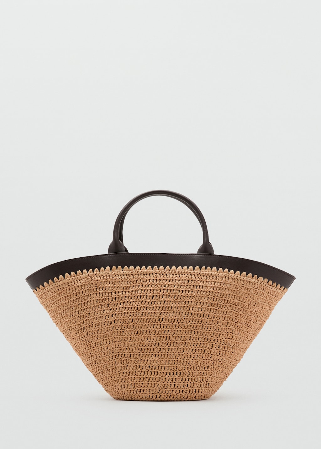 Large natural fiber bag with double handle