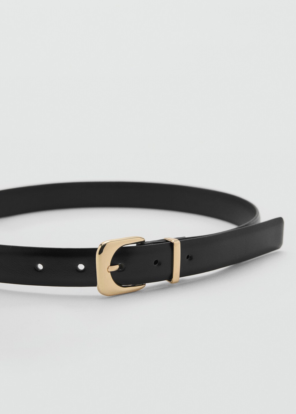 Faux-leather belt with buckle