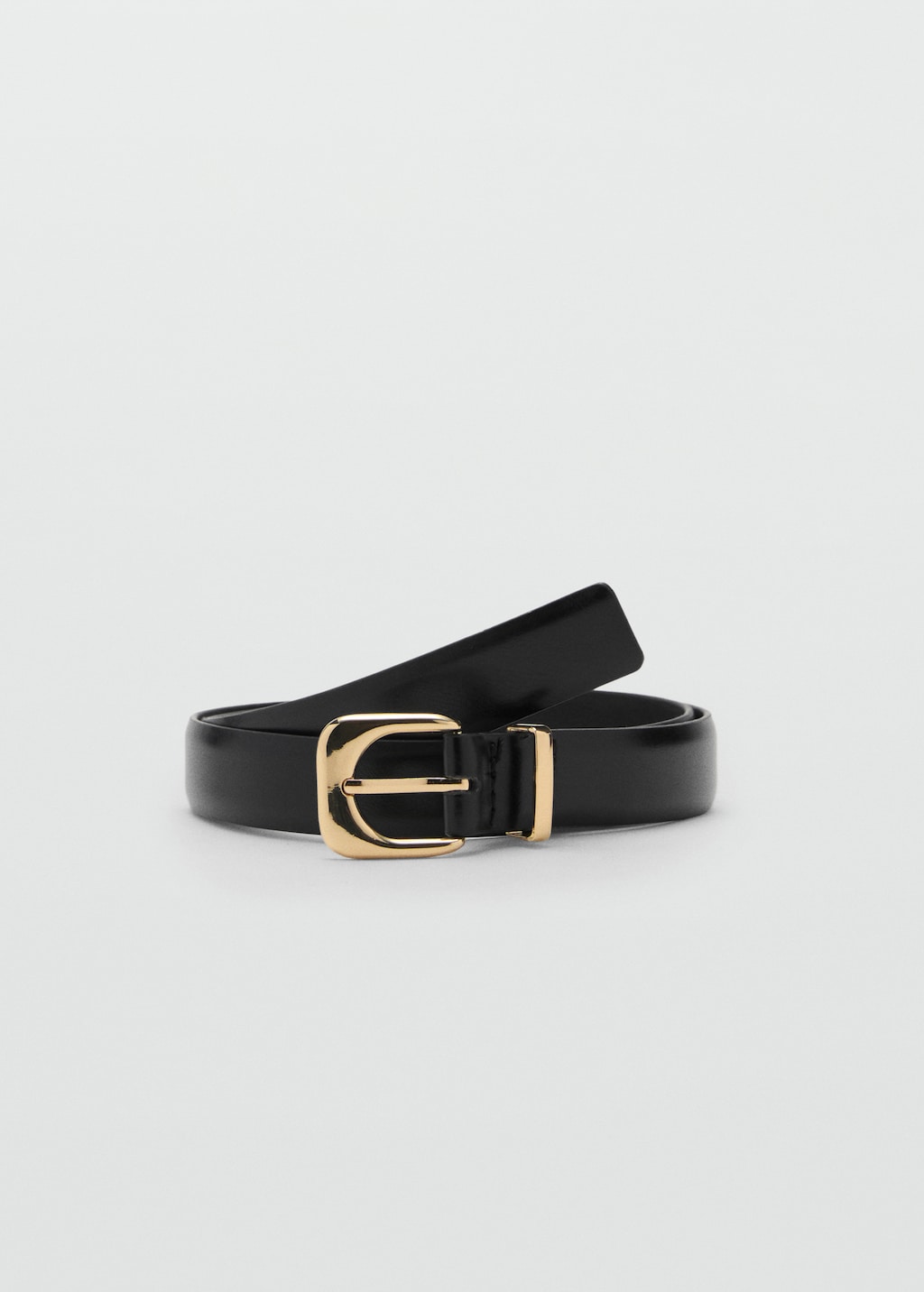 Faux-leather belt with buckle