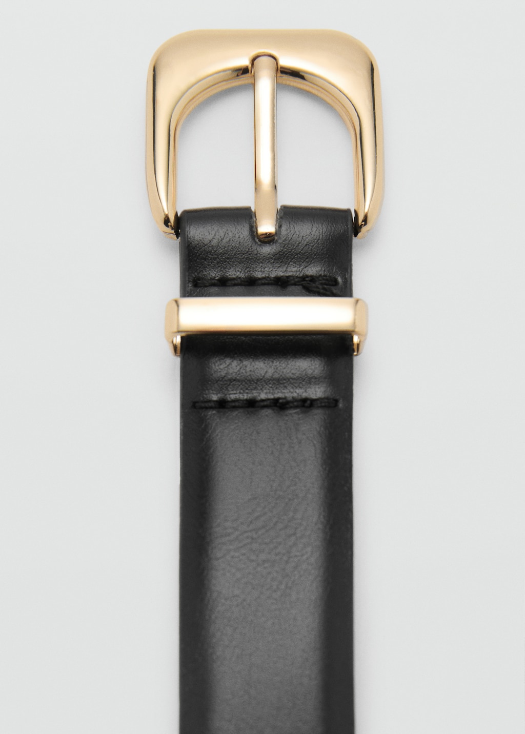 Faux-leather belt with buckle