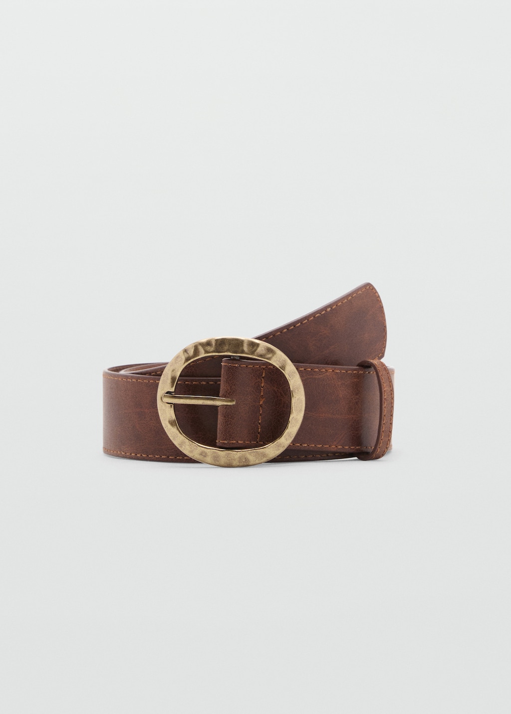 Textured belt with round buckle MANGO India
