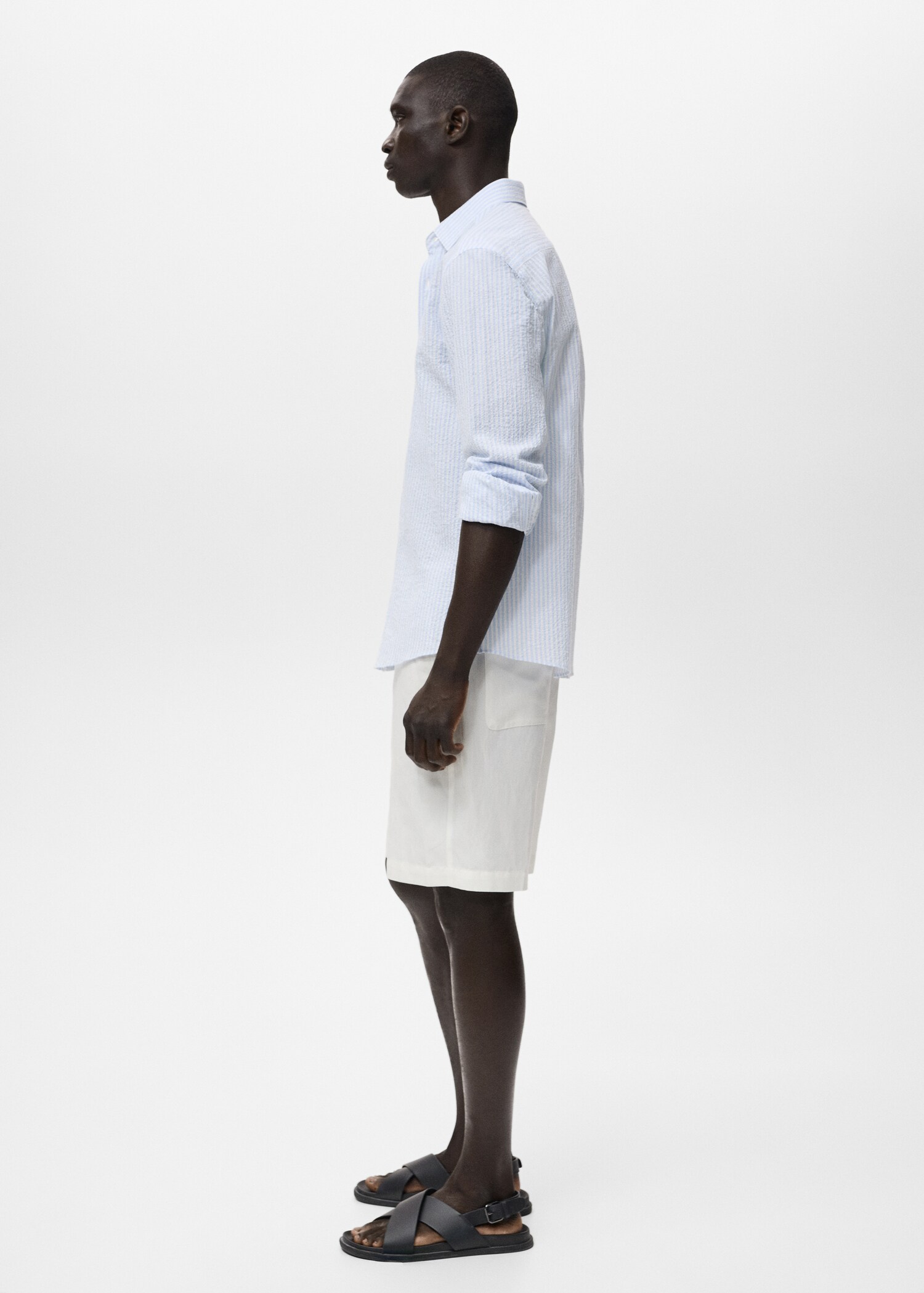 Camisa regular fit textura ratlles - Detall de l'article 2