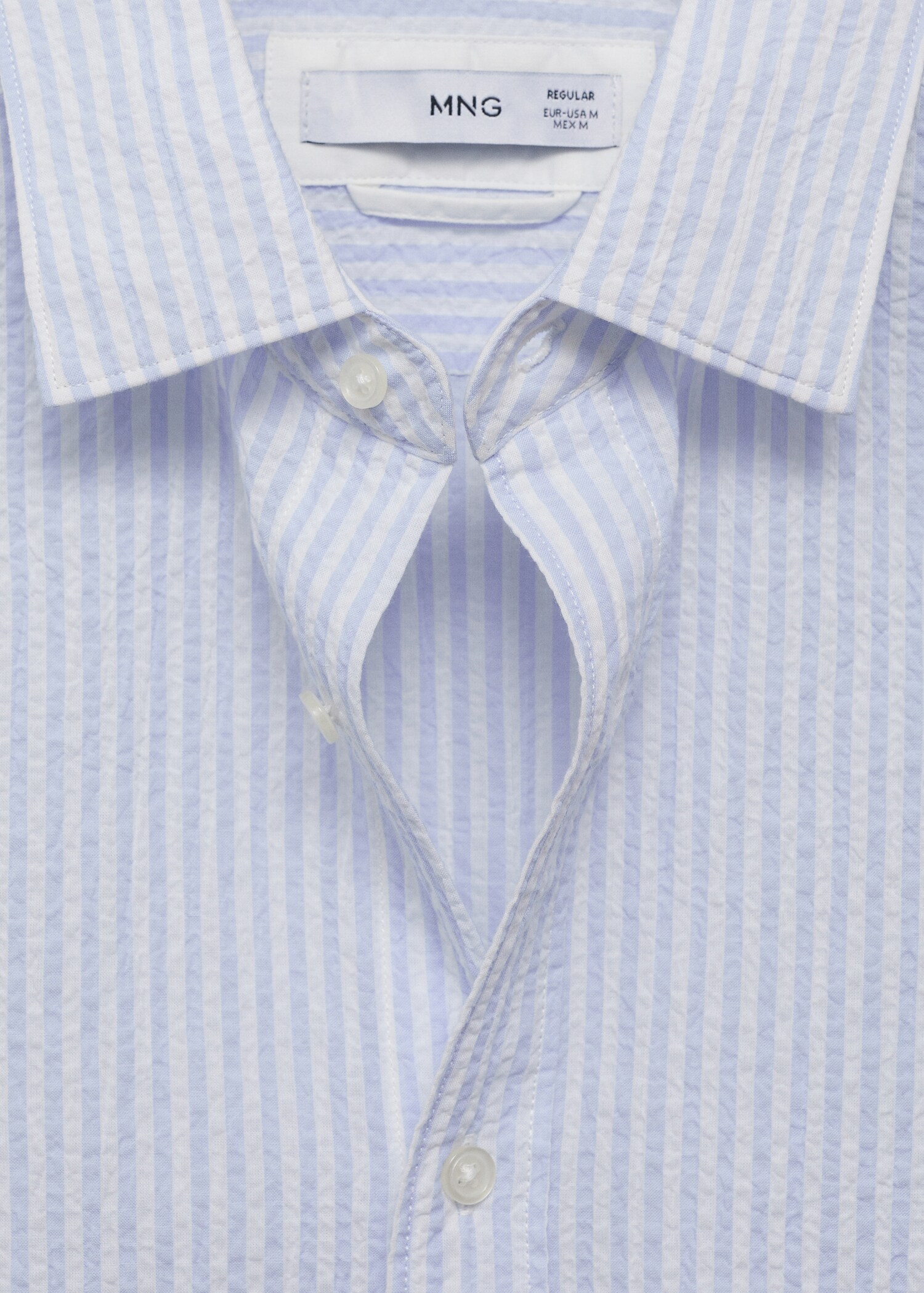 Camisa regular fit textura ratlles - Detall de l'article 8