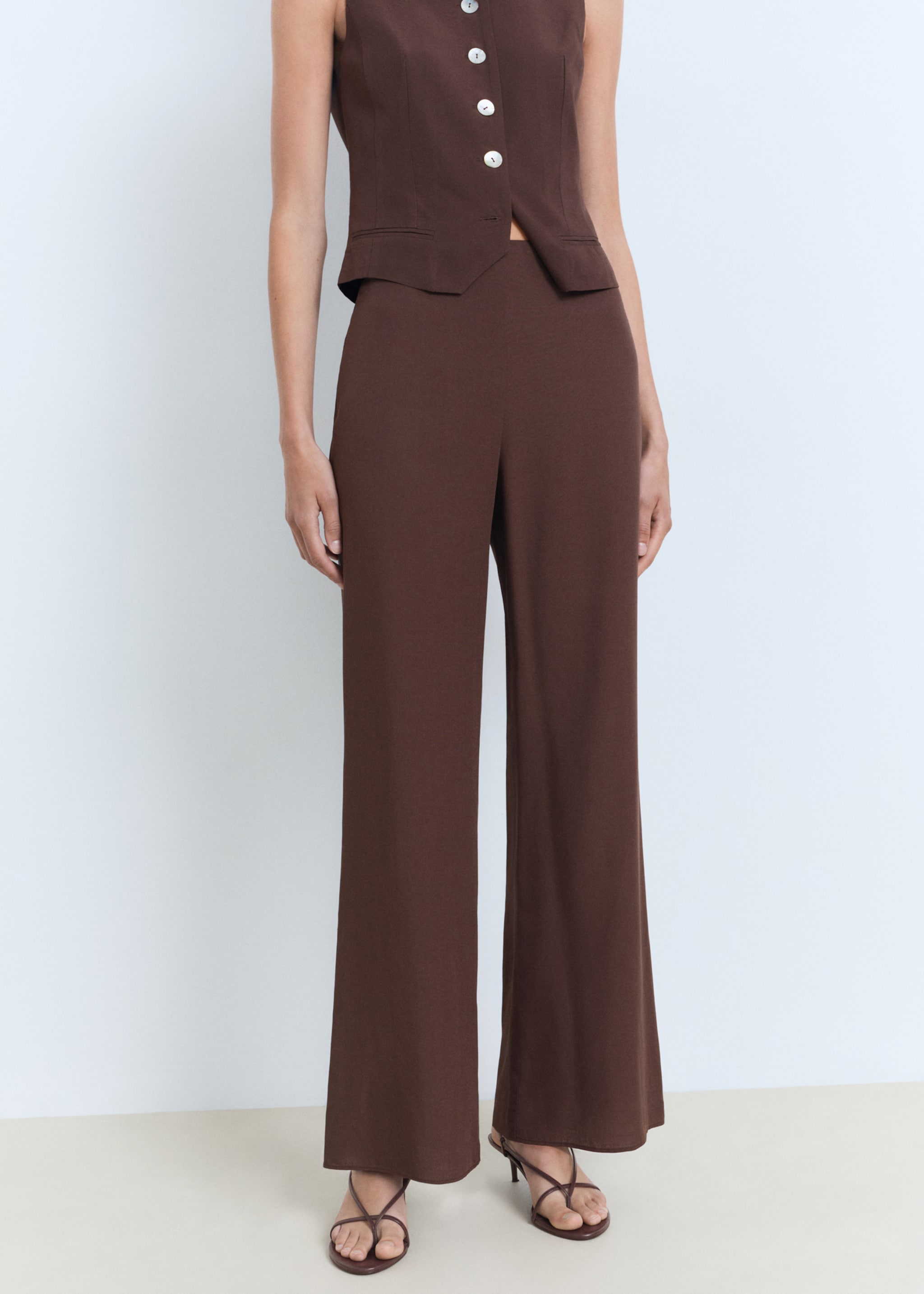 Straight-fit suit trousers - Medium plane