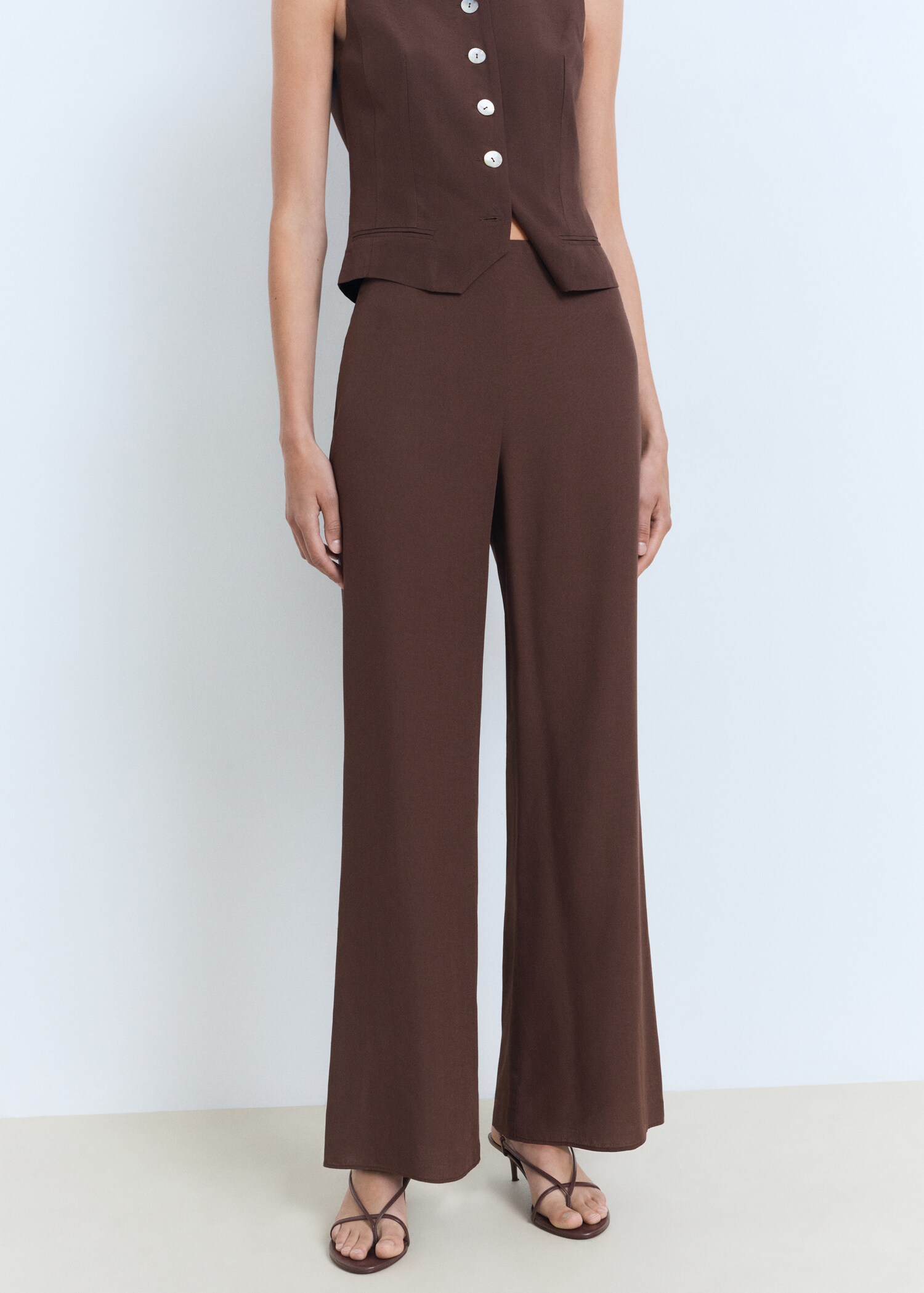 Straight-fit suit trousers - Medium plane