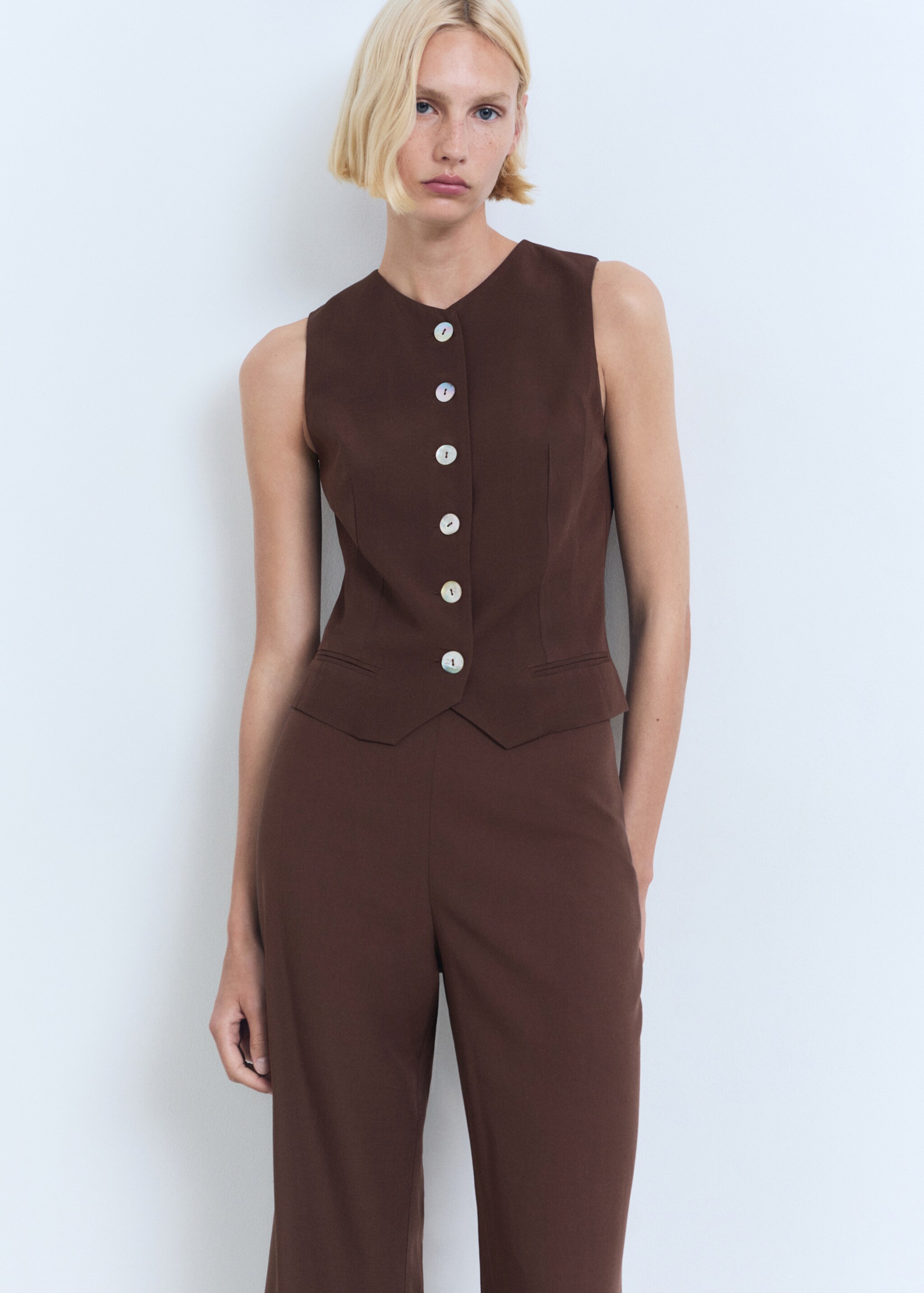 Straight-fit suit trousers - Details of the article 1