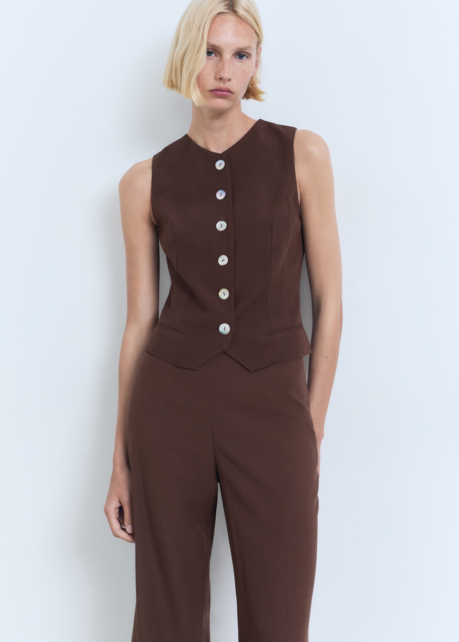 Straight-fit suit trousers - Details of the article 1