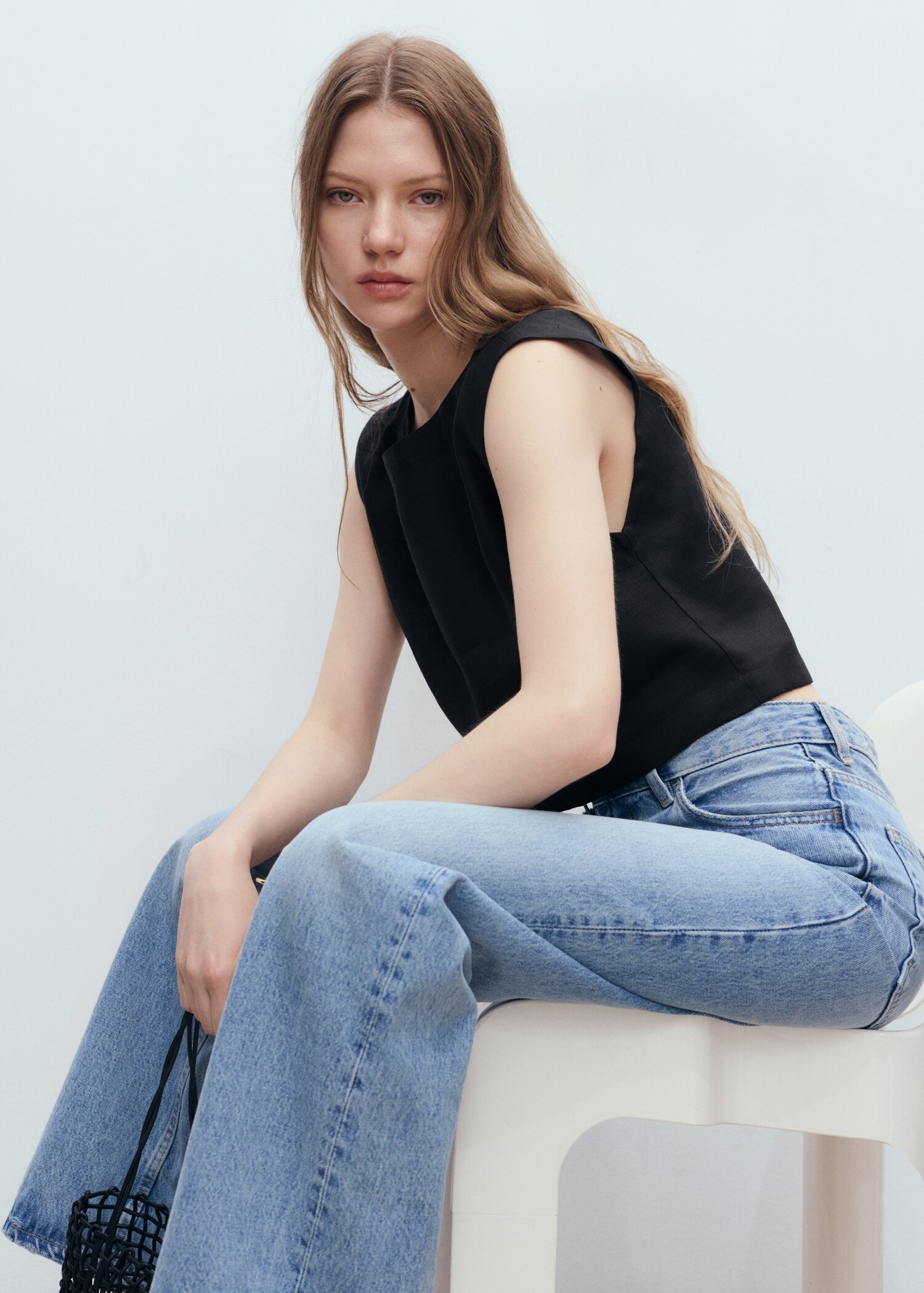 Leinen Crop Top - Detail des Artikels 2