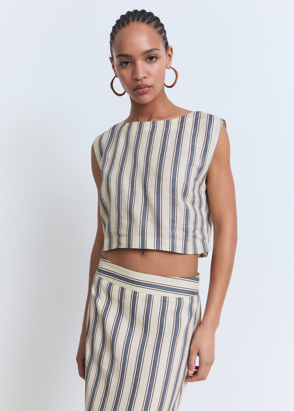 Striped linen top - image 3