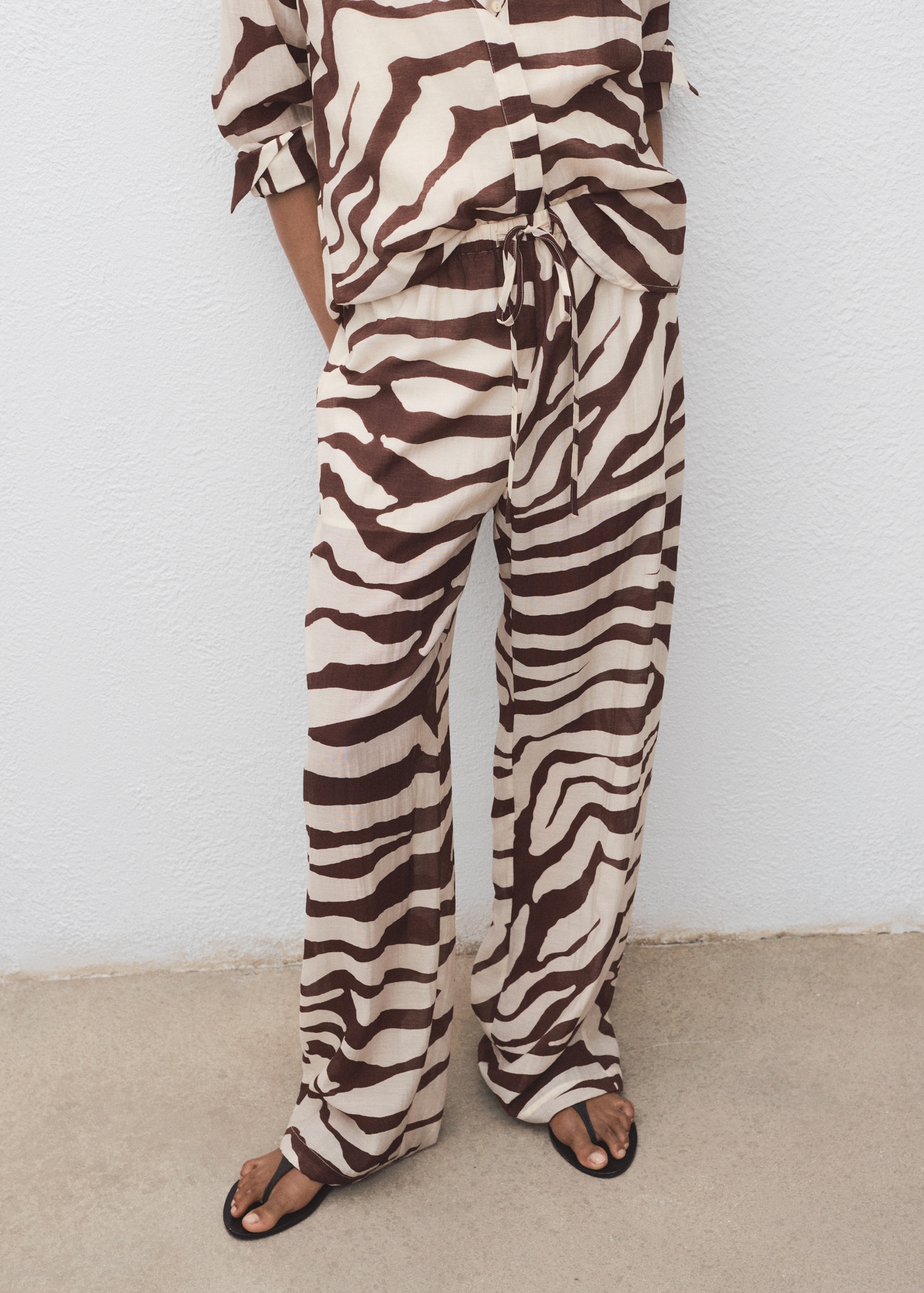 Zebra-print fluid trousers - Main Image
