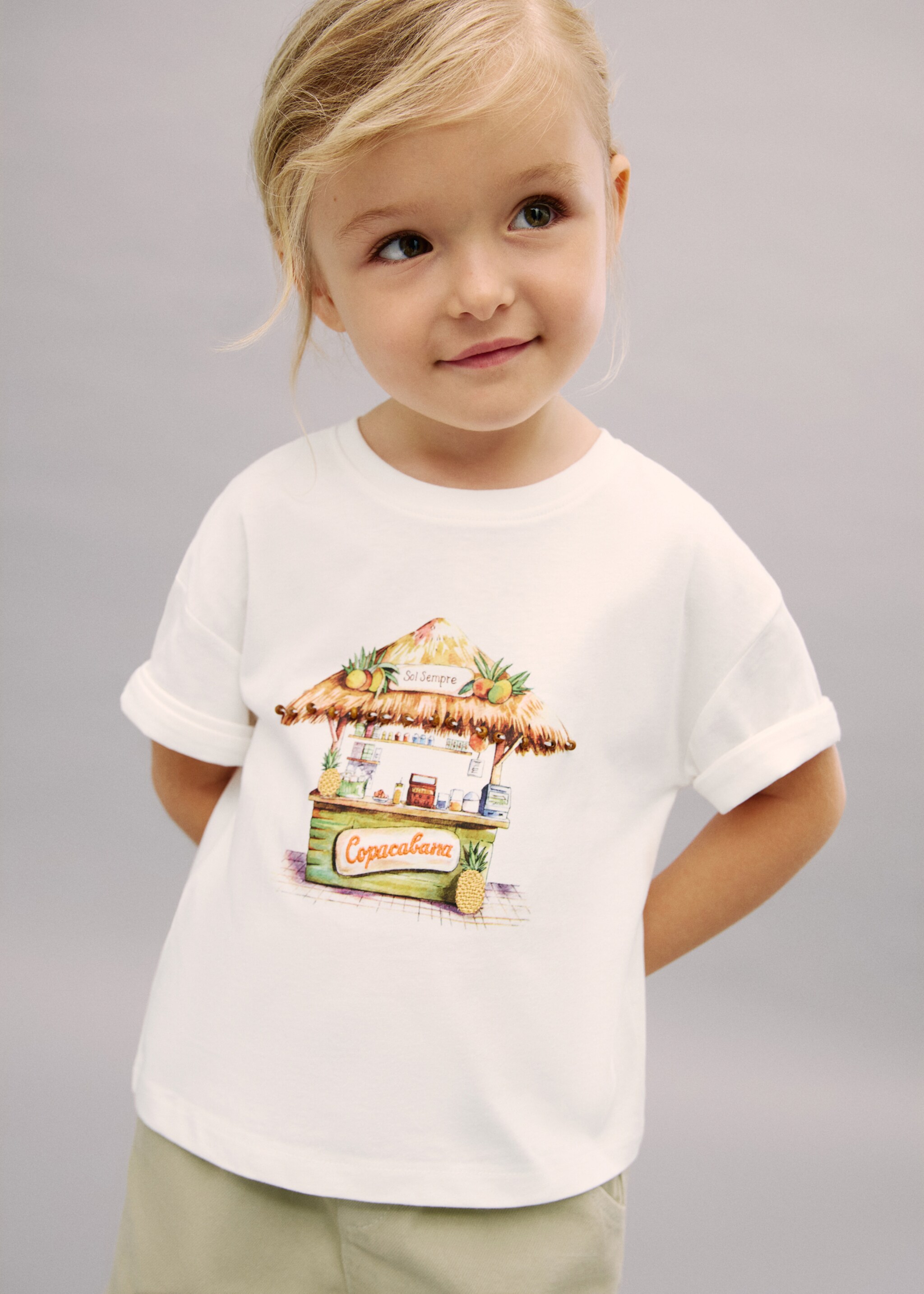 T-shirt en imprimé tropical - Plan moyen