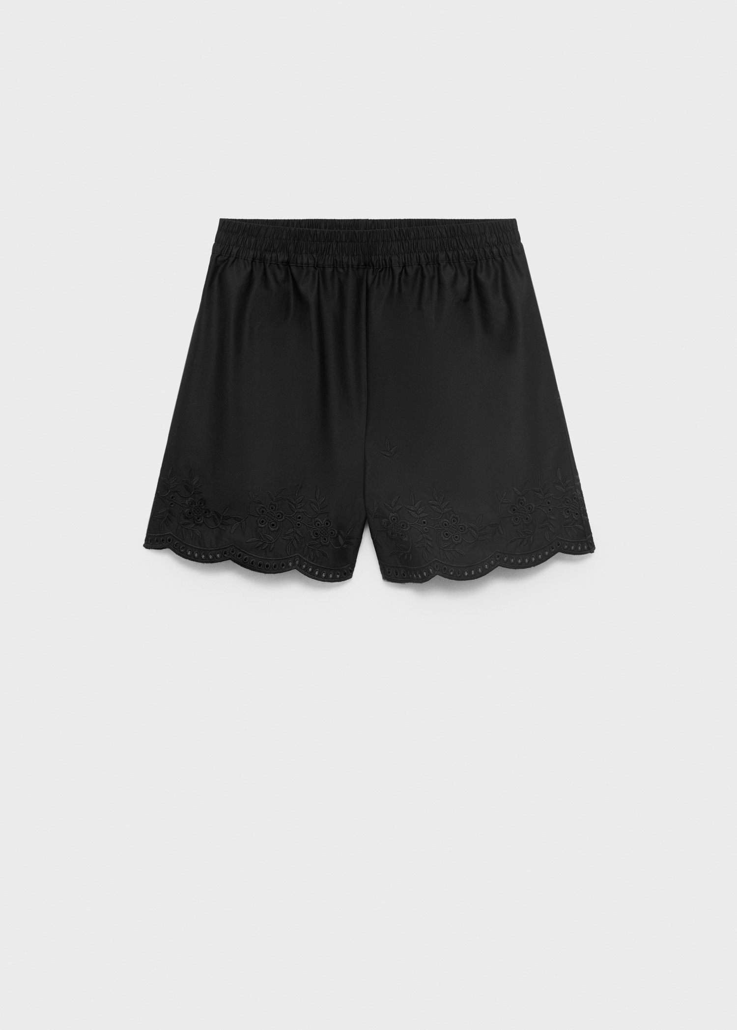 Short en satin bas brodé - Article sans modèle