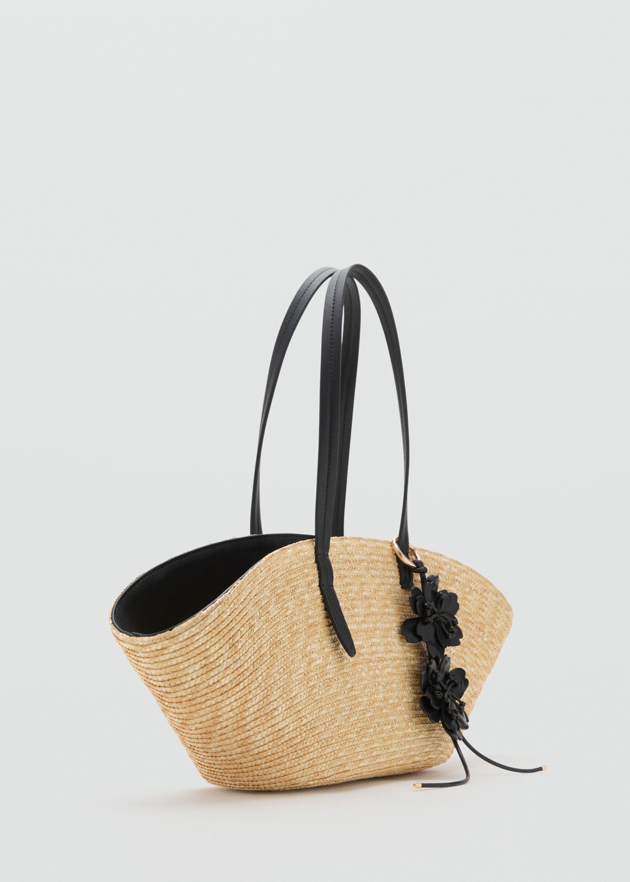 Natural fibre basket with flower charm - Medium plane