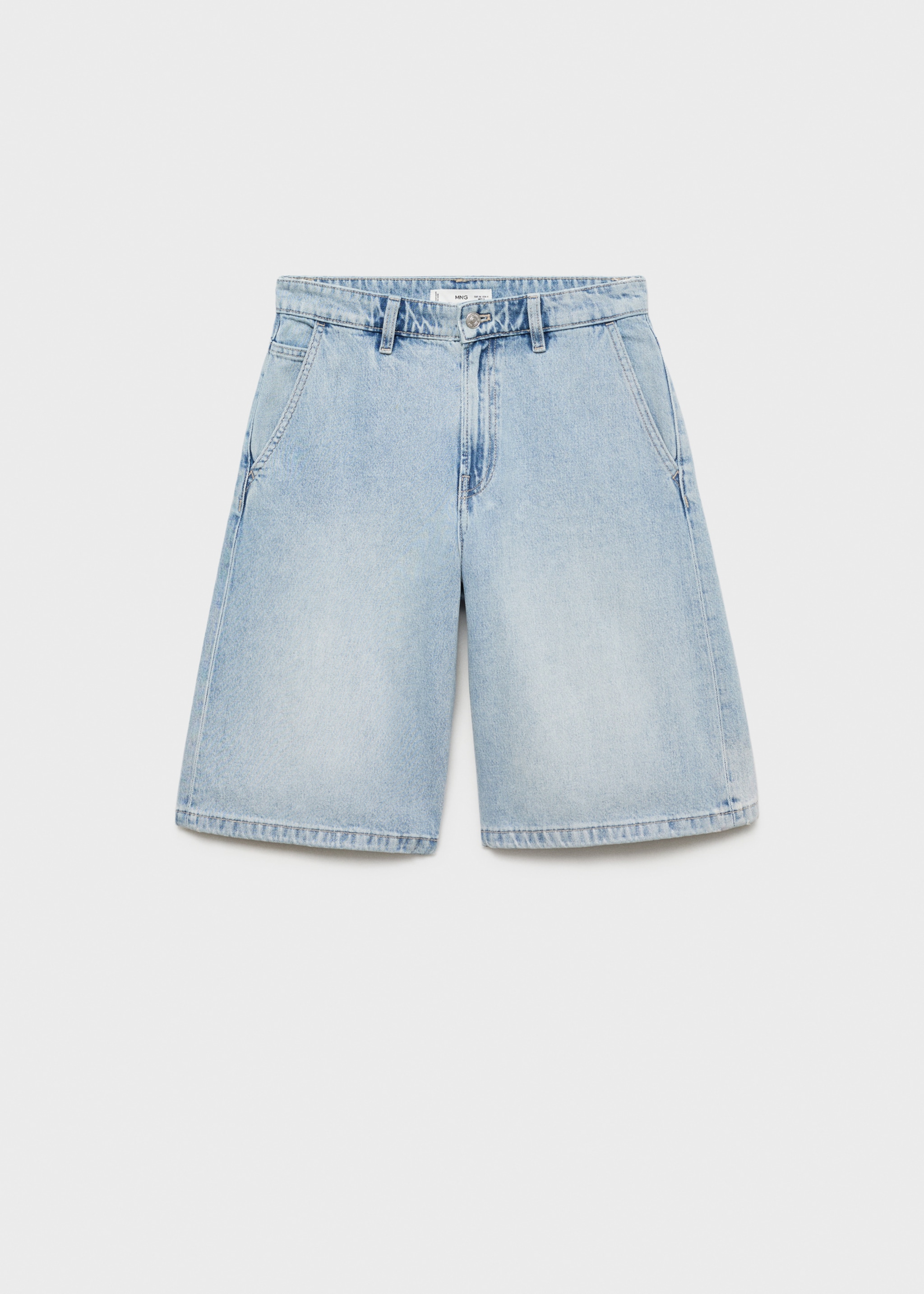 Straight-fit mid-rise denim jorts - Article without model