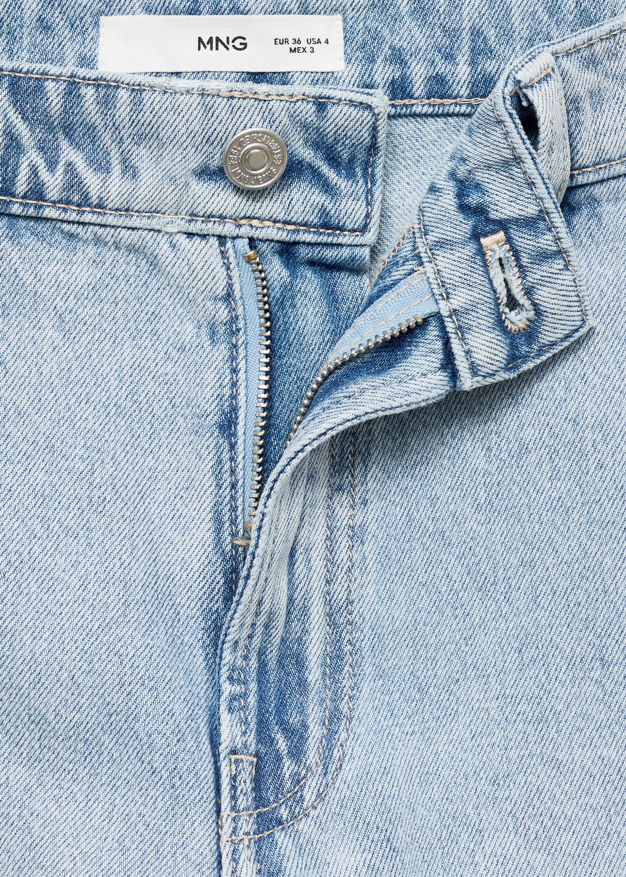 Straight-fit mid-rise denim jorts - Details of the article 8