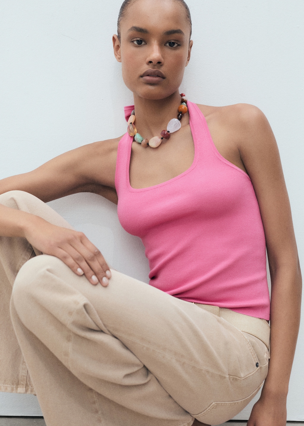 Knit halter top - Women | MANGO Canada