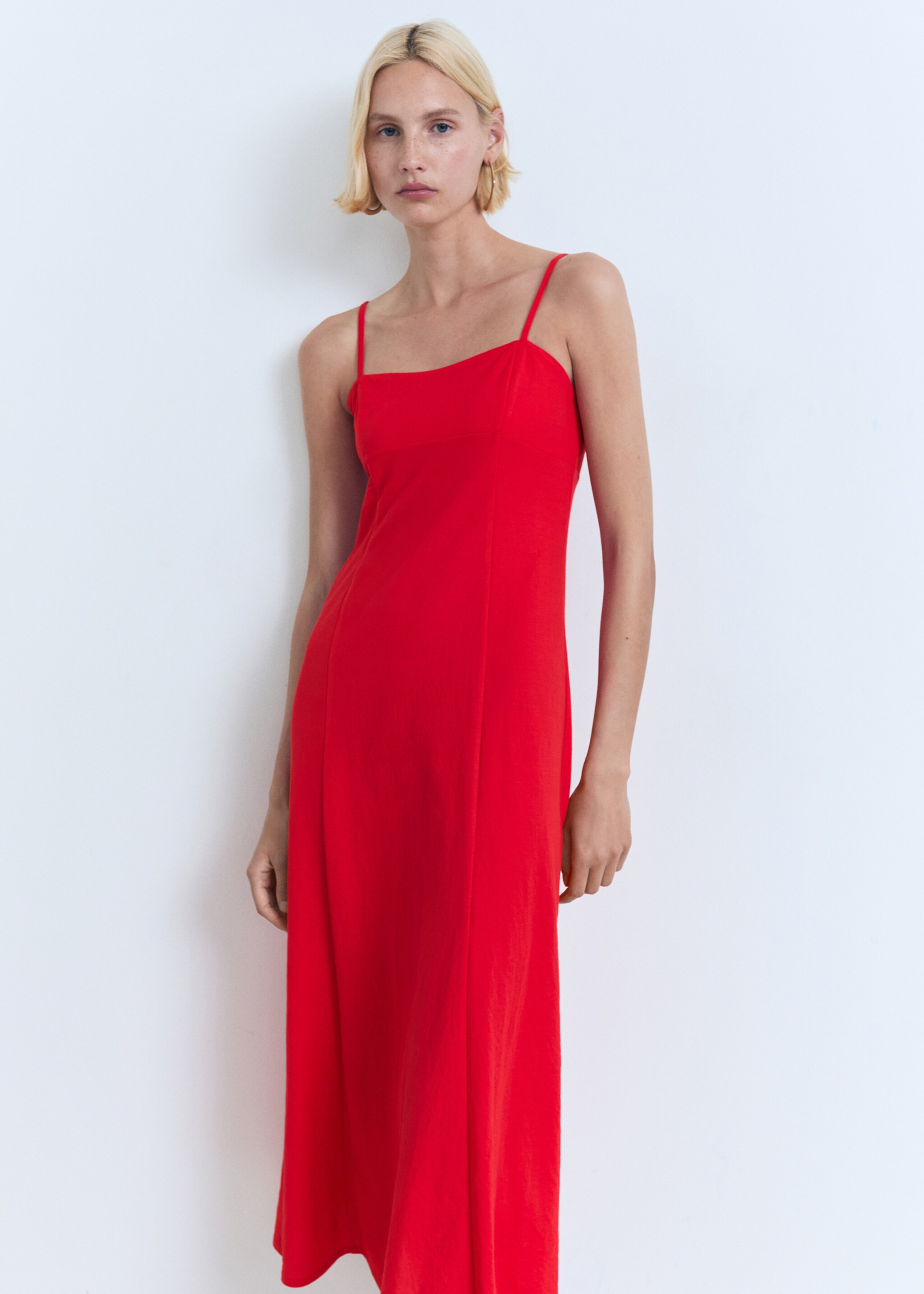 Midi dress with bow at back - Medium plane
