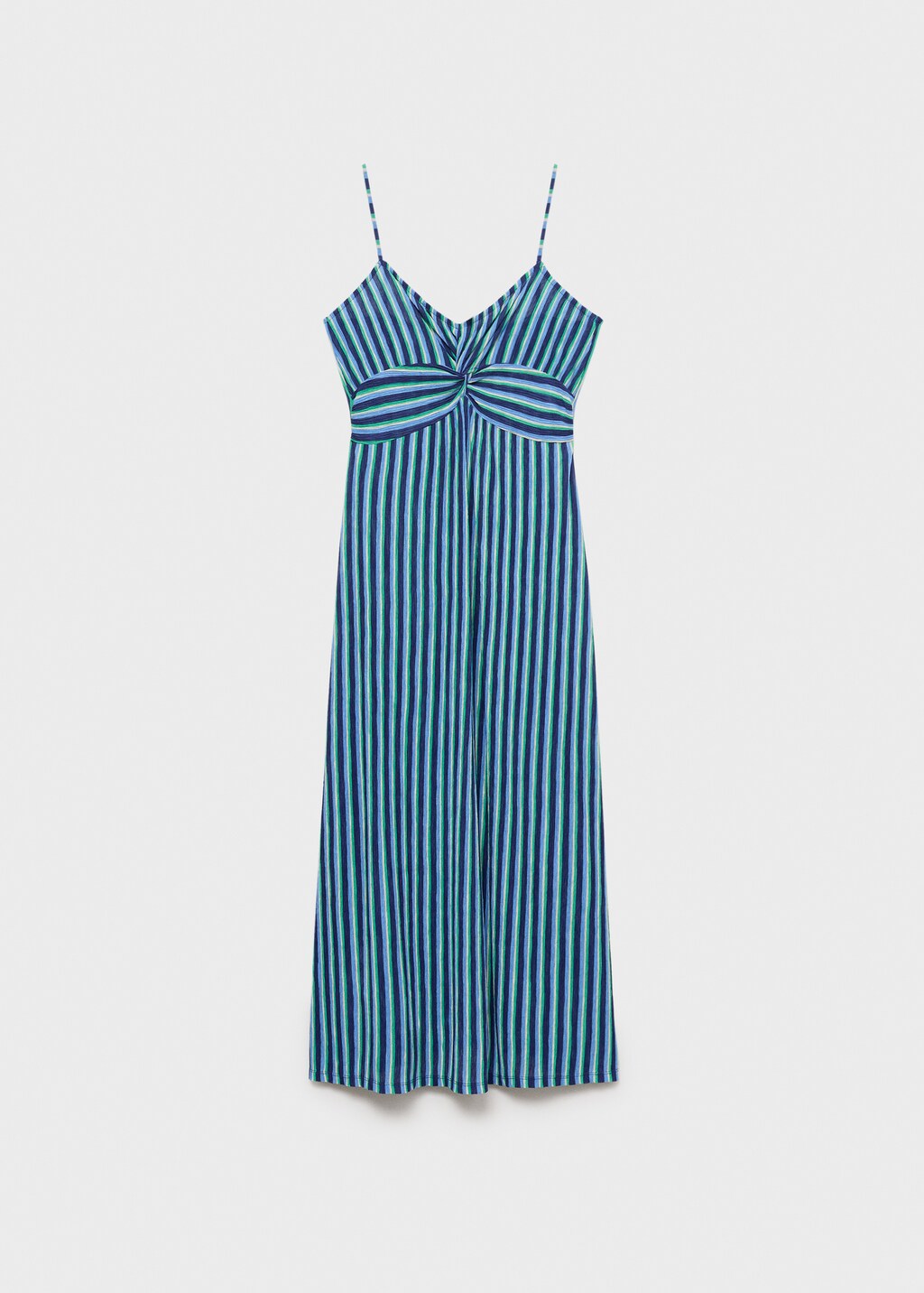 Mango Striped gathered dress