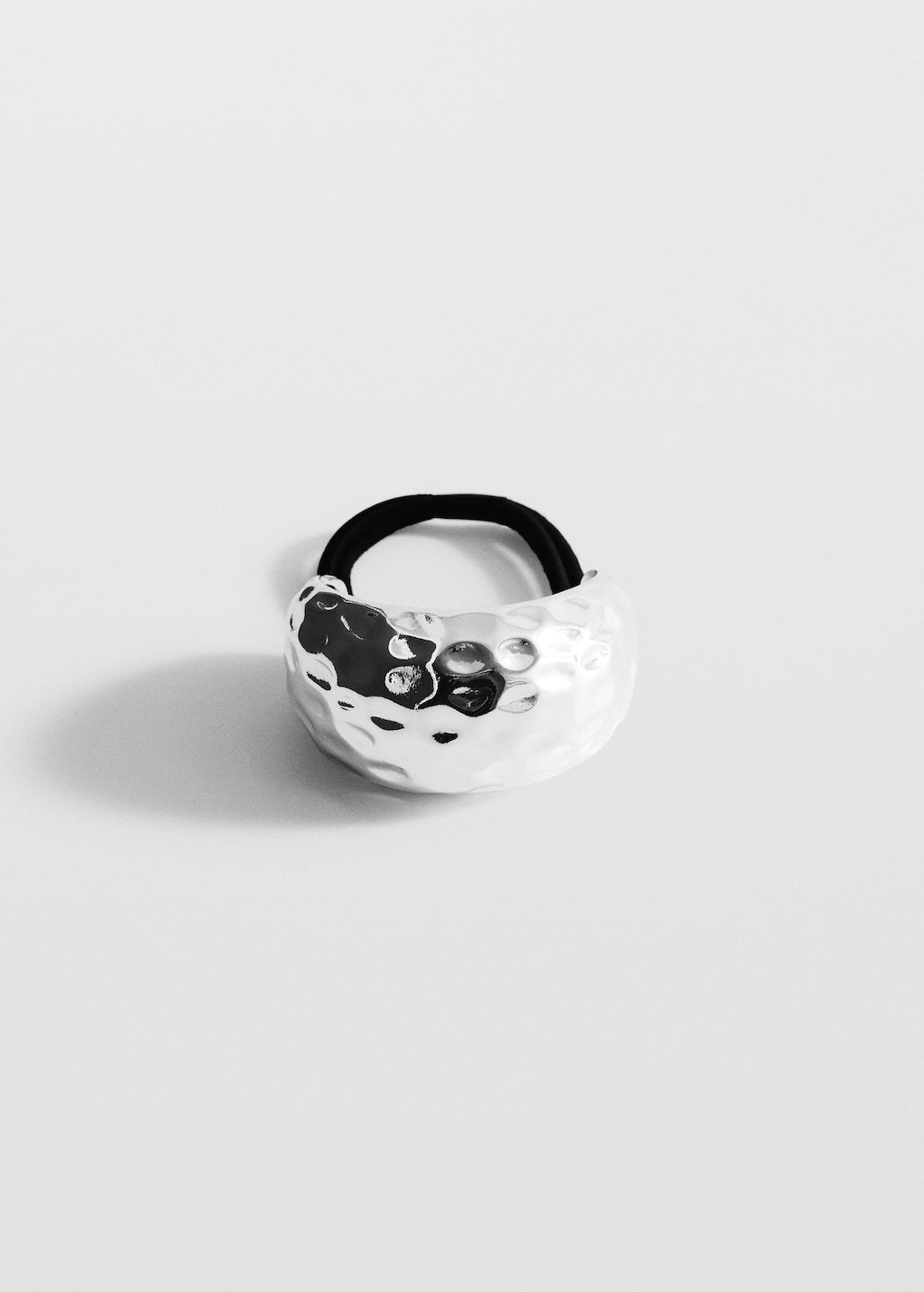 Hair bands with metal textured piece