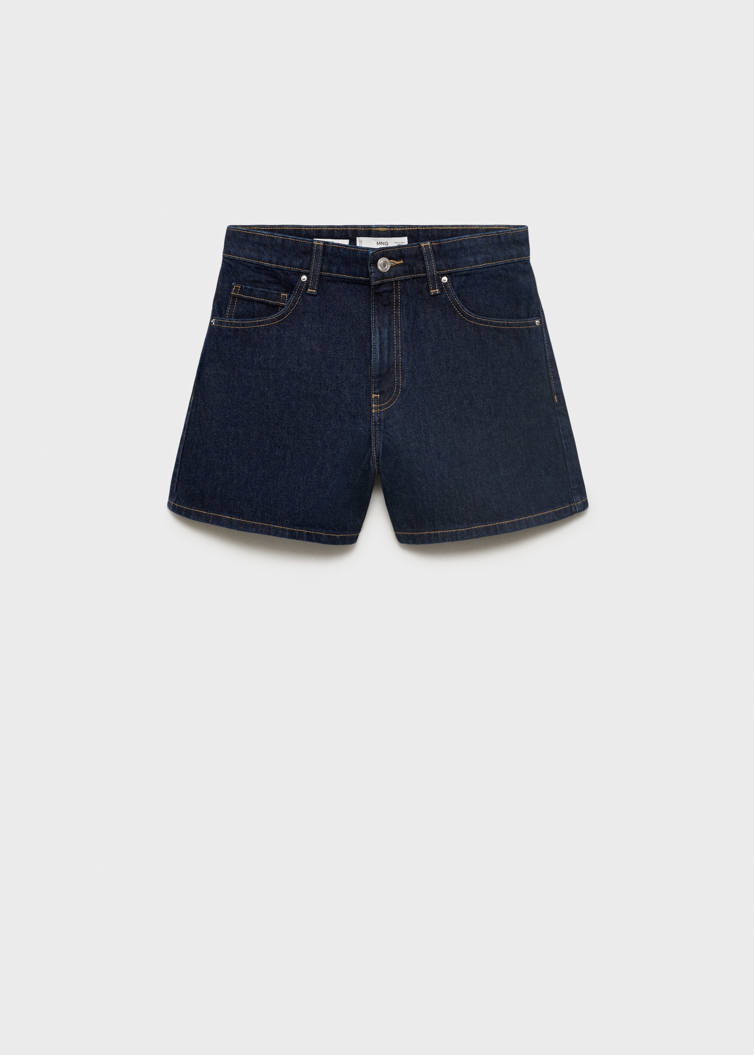 Short denim dritti vita alta - Main Image