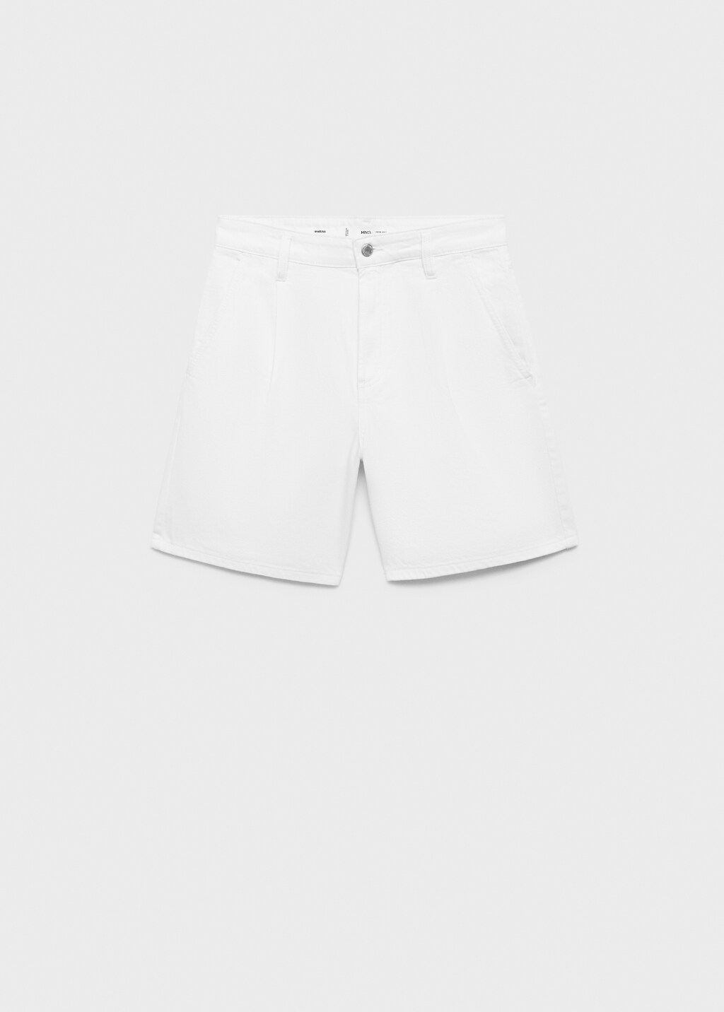 Mid-rise denim bermuda shorts with pleats - image 2