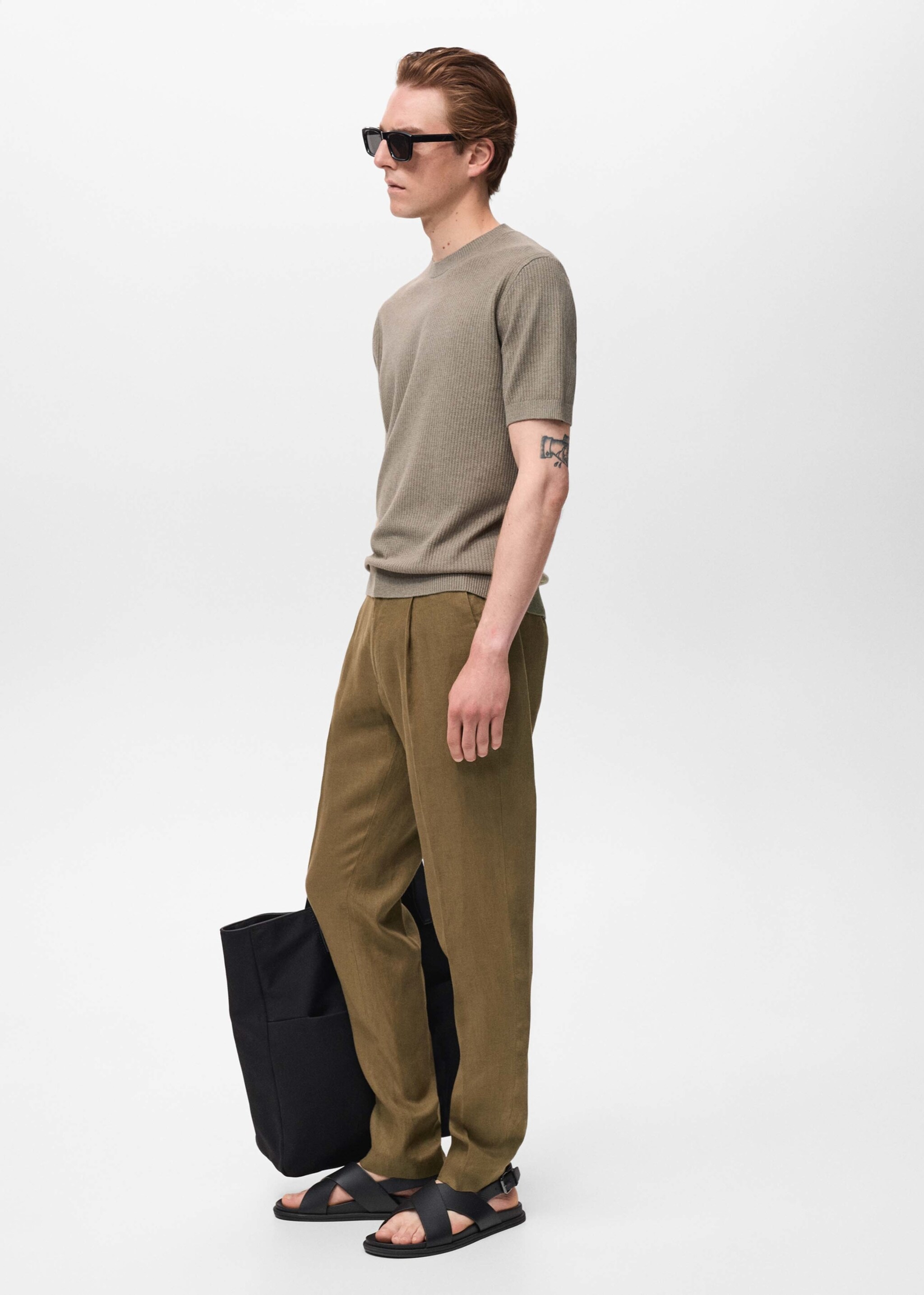 Salerno 100% linen slim fit suit trousers - Details of the article 2