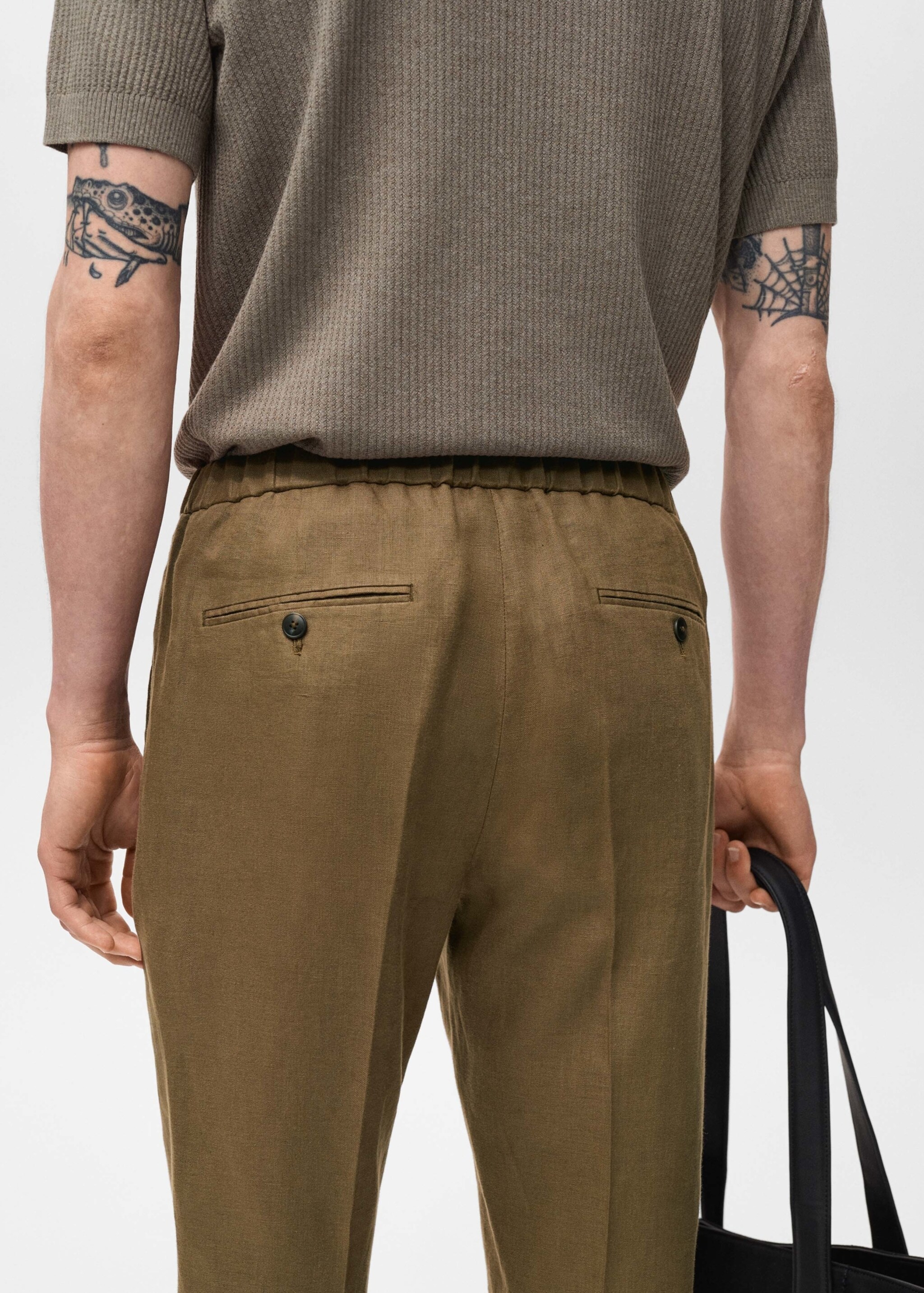 Salerno 100% linen slim fit suit trousers - Details of the article 6