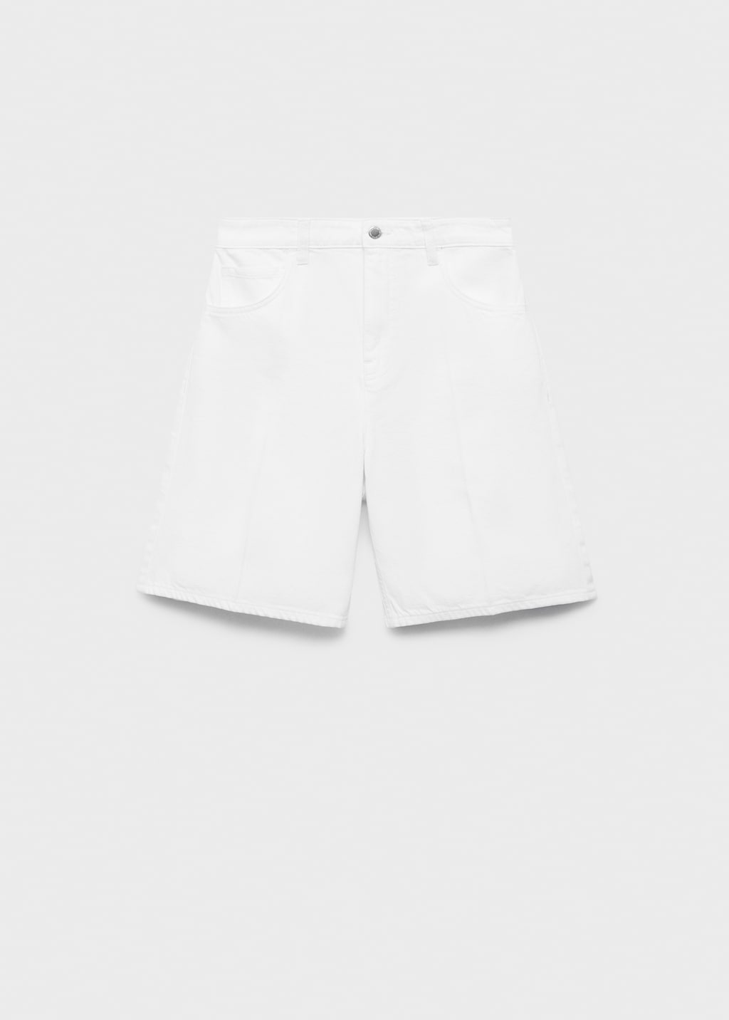 High-waist straight-fit denim shorts - image 5