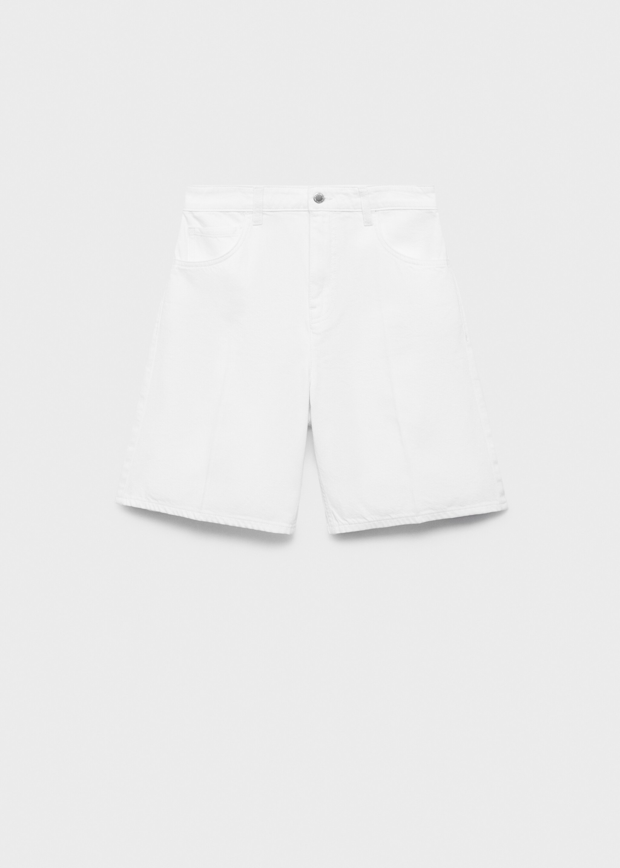 High-waist straight-fit denim shorts - Article without model