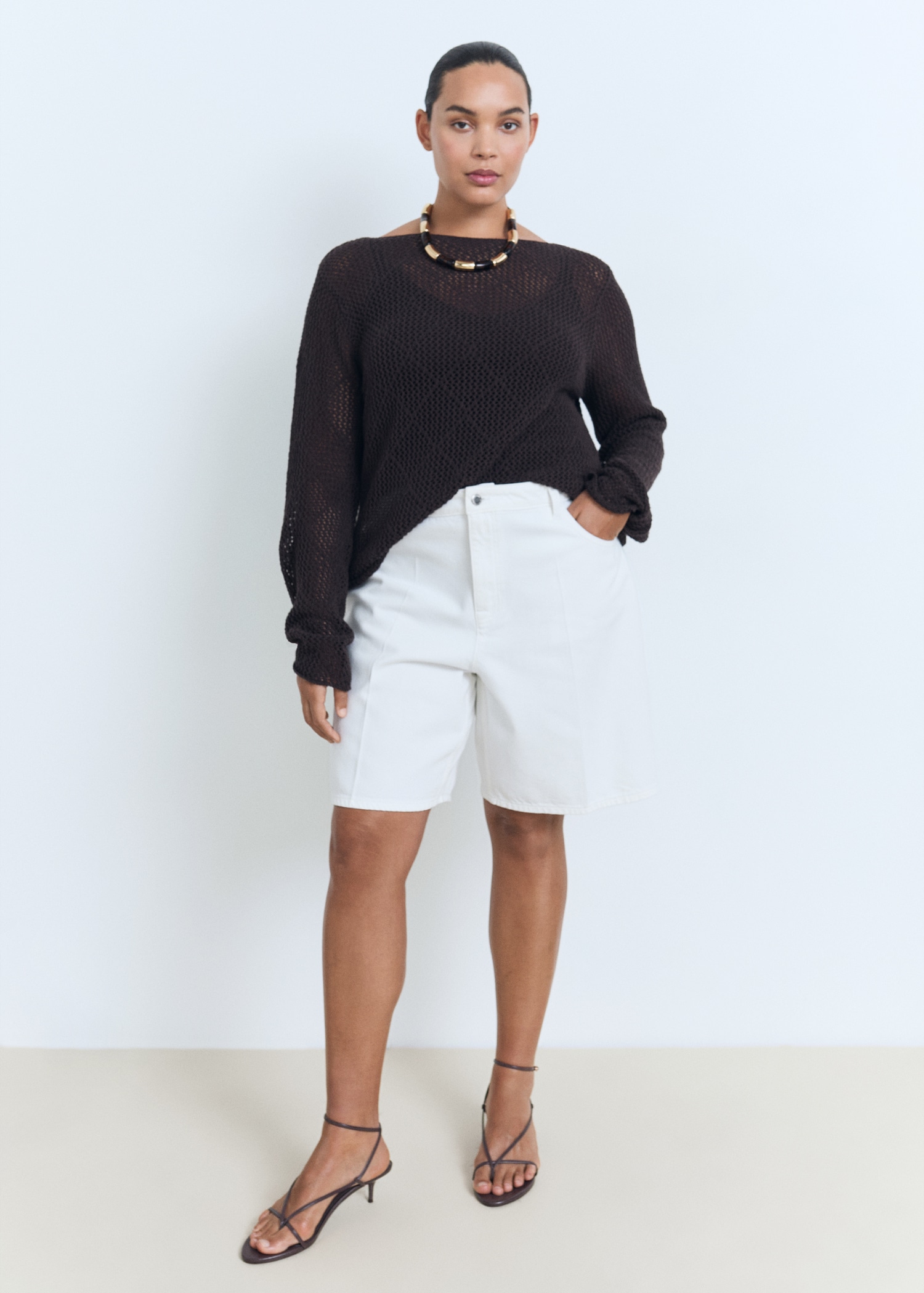 Bermuda en jean droit taille haute - Détail de l'article 3