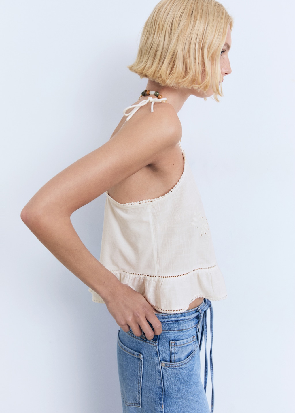 Lace embroidered top