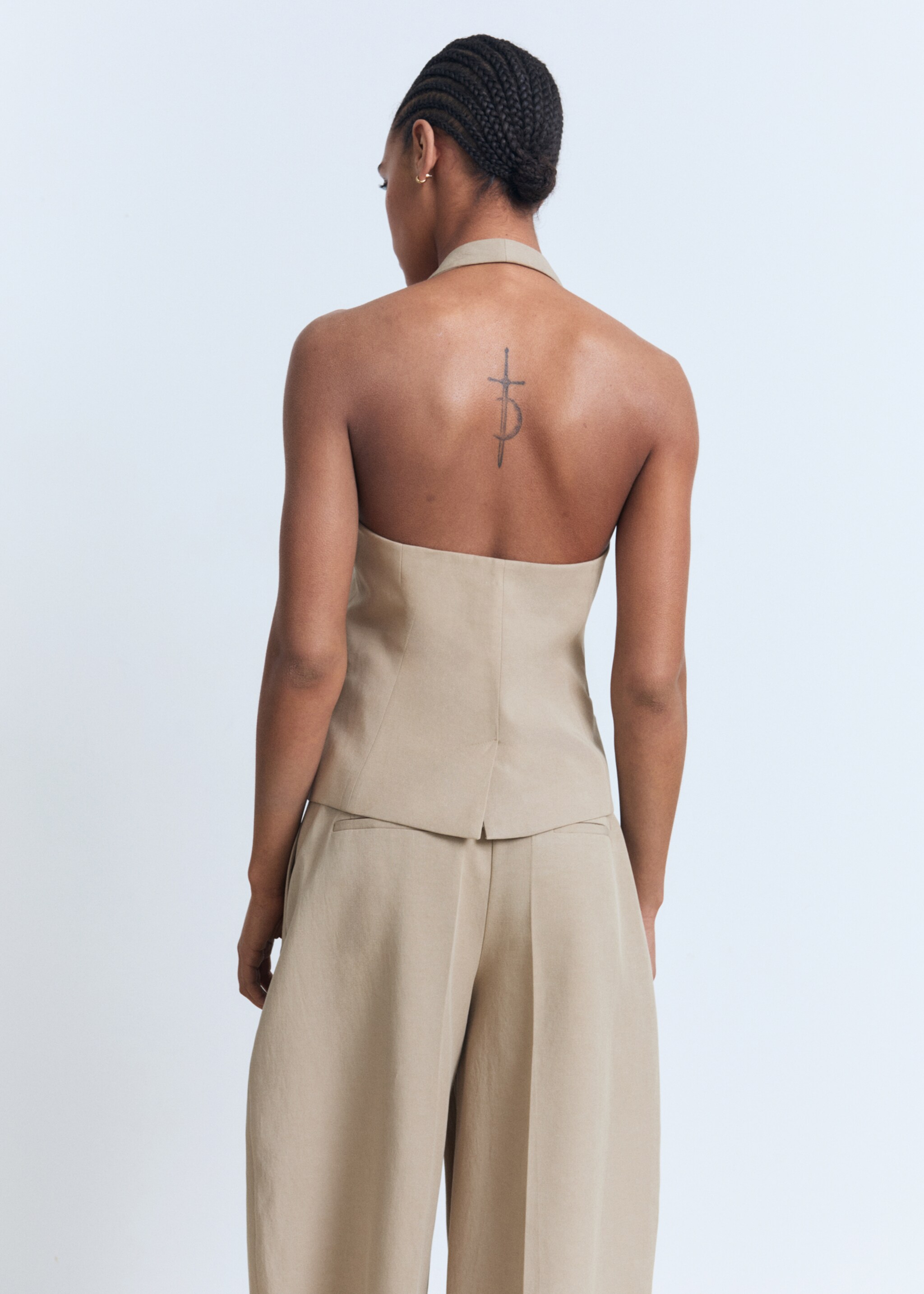 Linen-blend suit waistcoat - Reverse of the article
