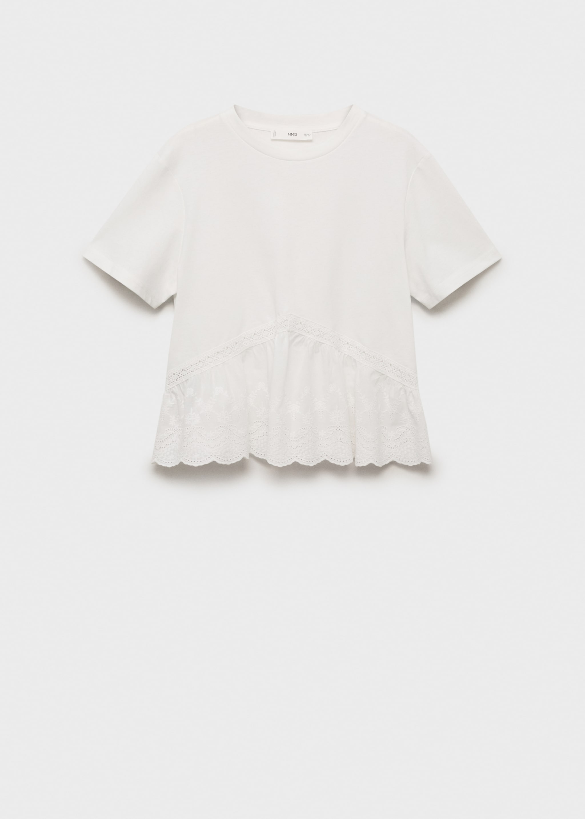 Embroidered ruffle t-shirt - Article without model