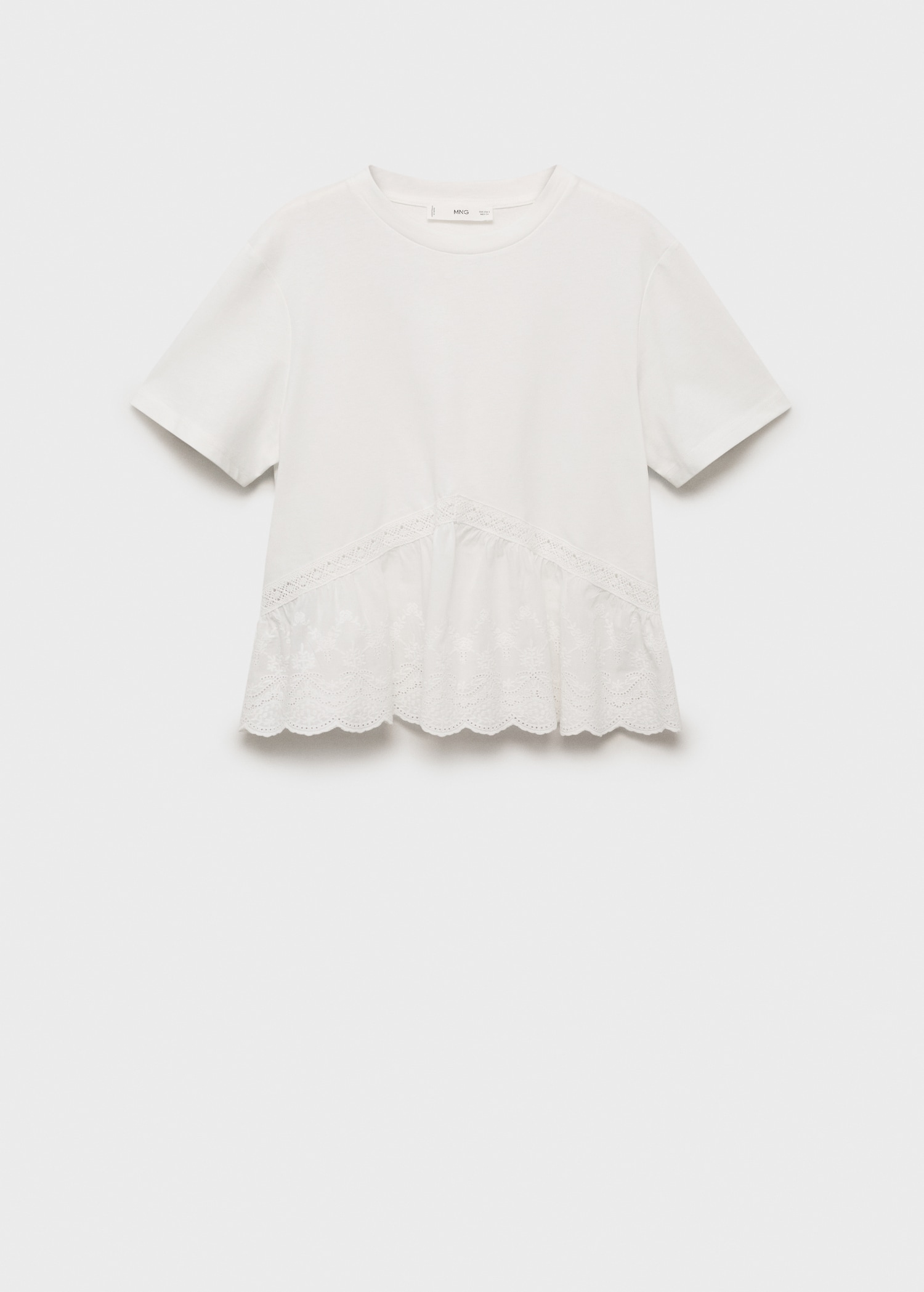 Embroidered ruffle t-shirt - Article without model