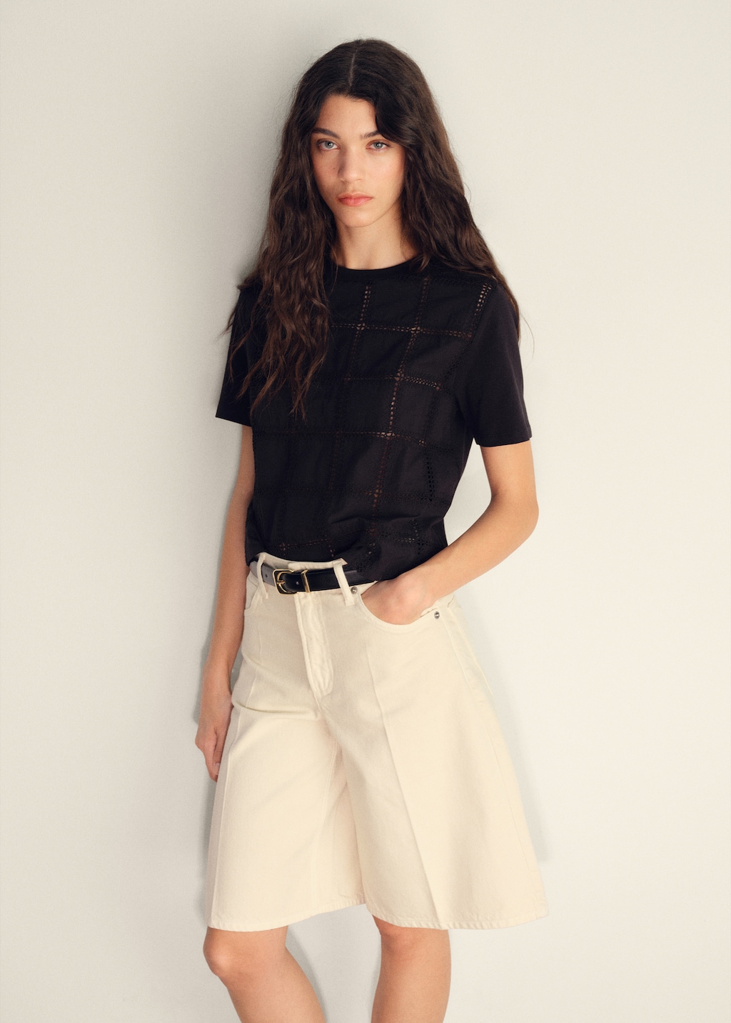 Embroidered detail T-shirt - image 4