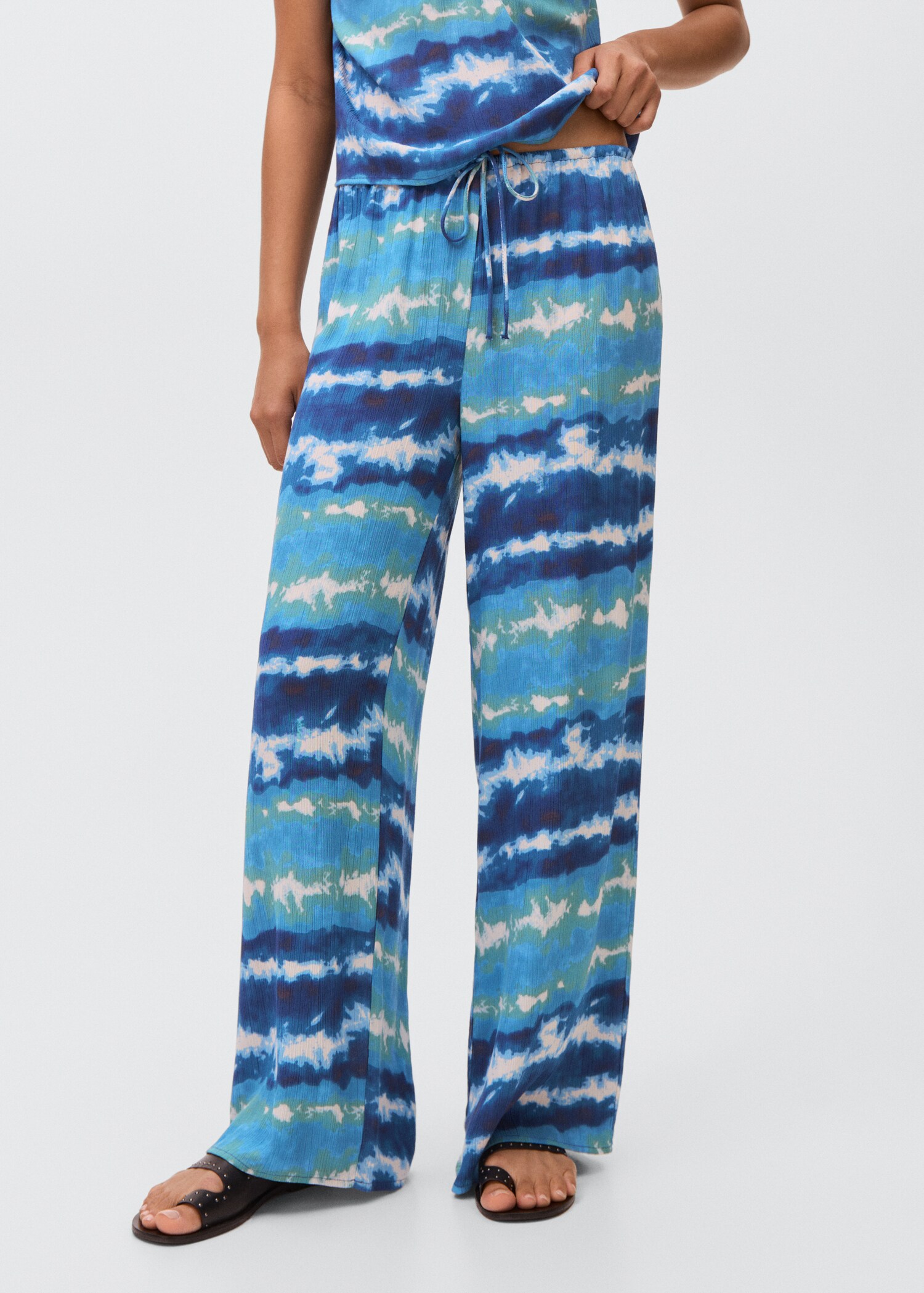 Trousers with tie-dye print - Medium plane