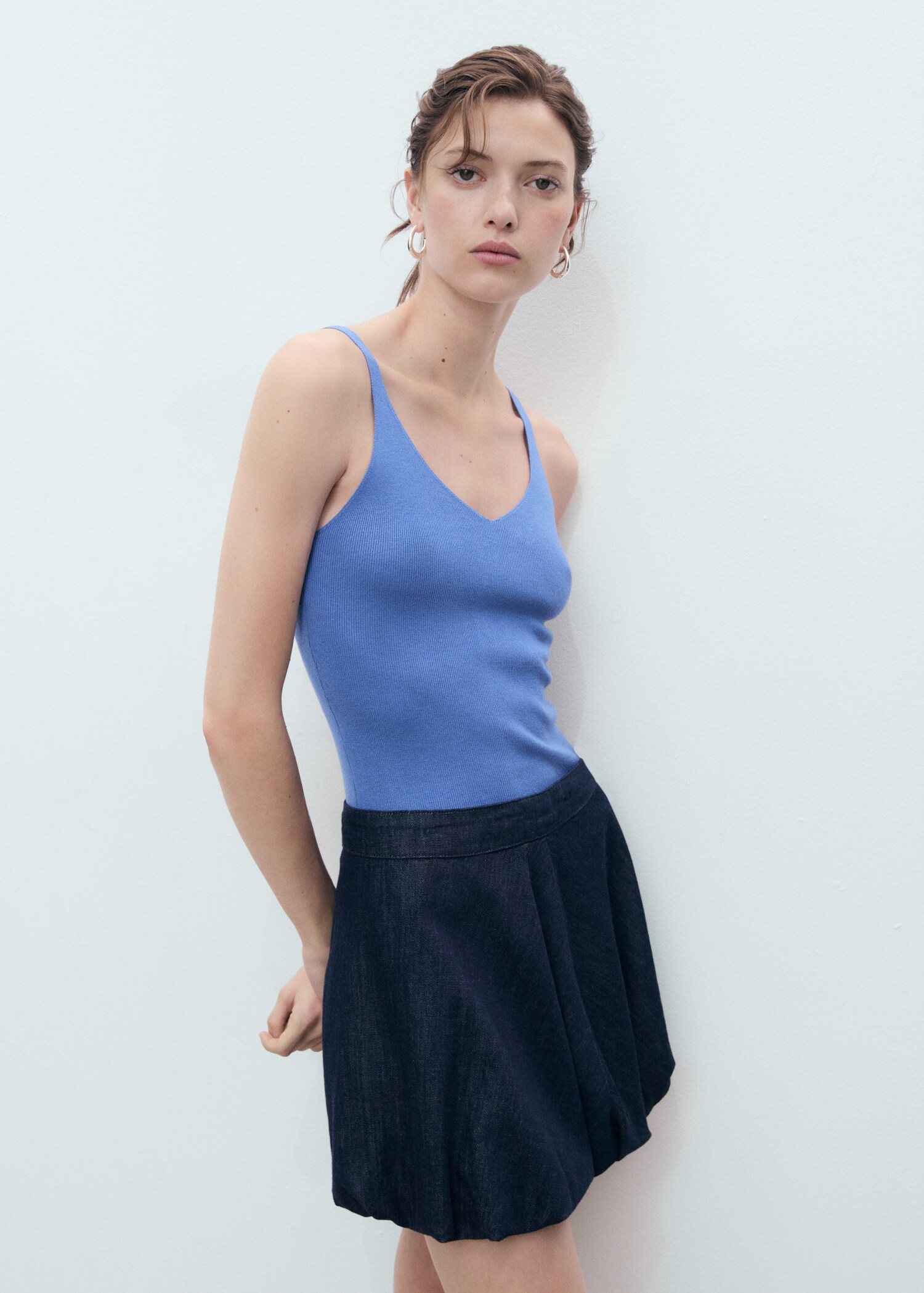Top maille col V - Plan moyen