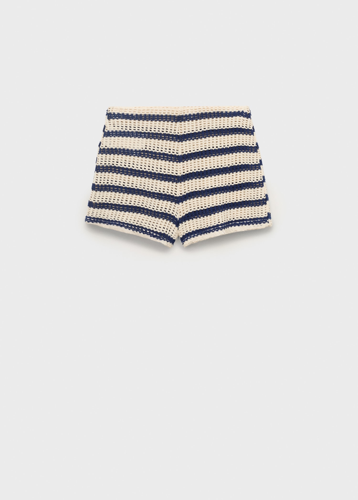 Crochet Knit Shorts Gramma Shorts In Crochet Knit Stripe Brown