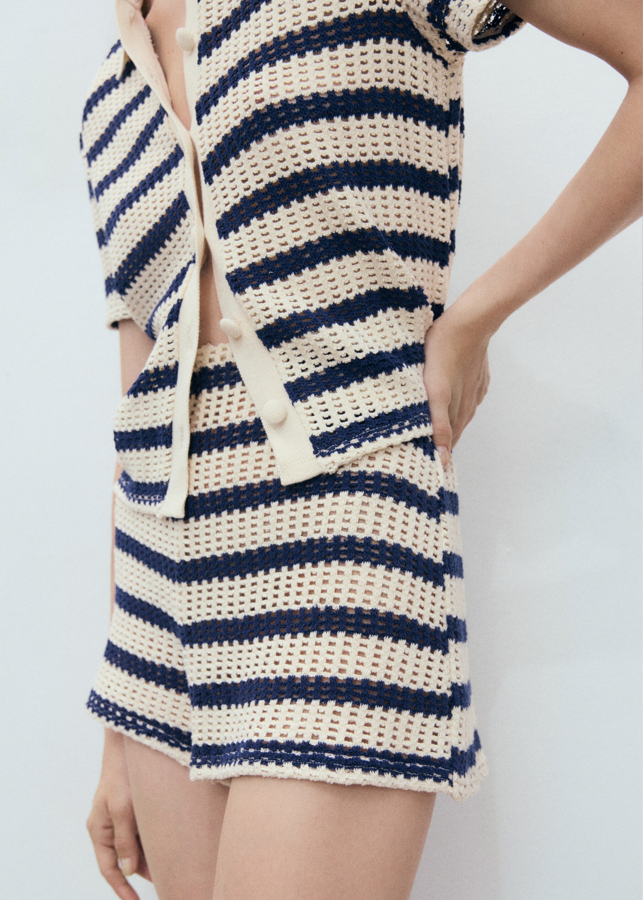 Striped crochet shorts - Details of the article 6