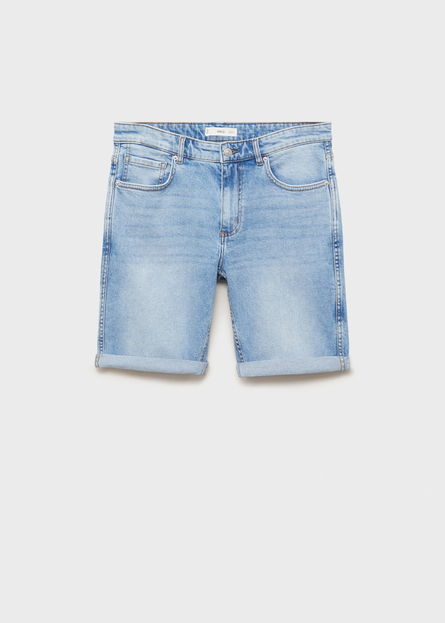 Slim-fit denim bermuda shorts