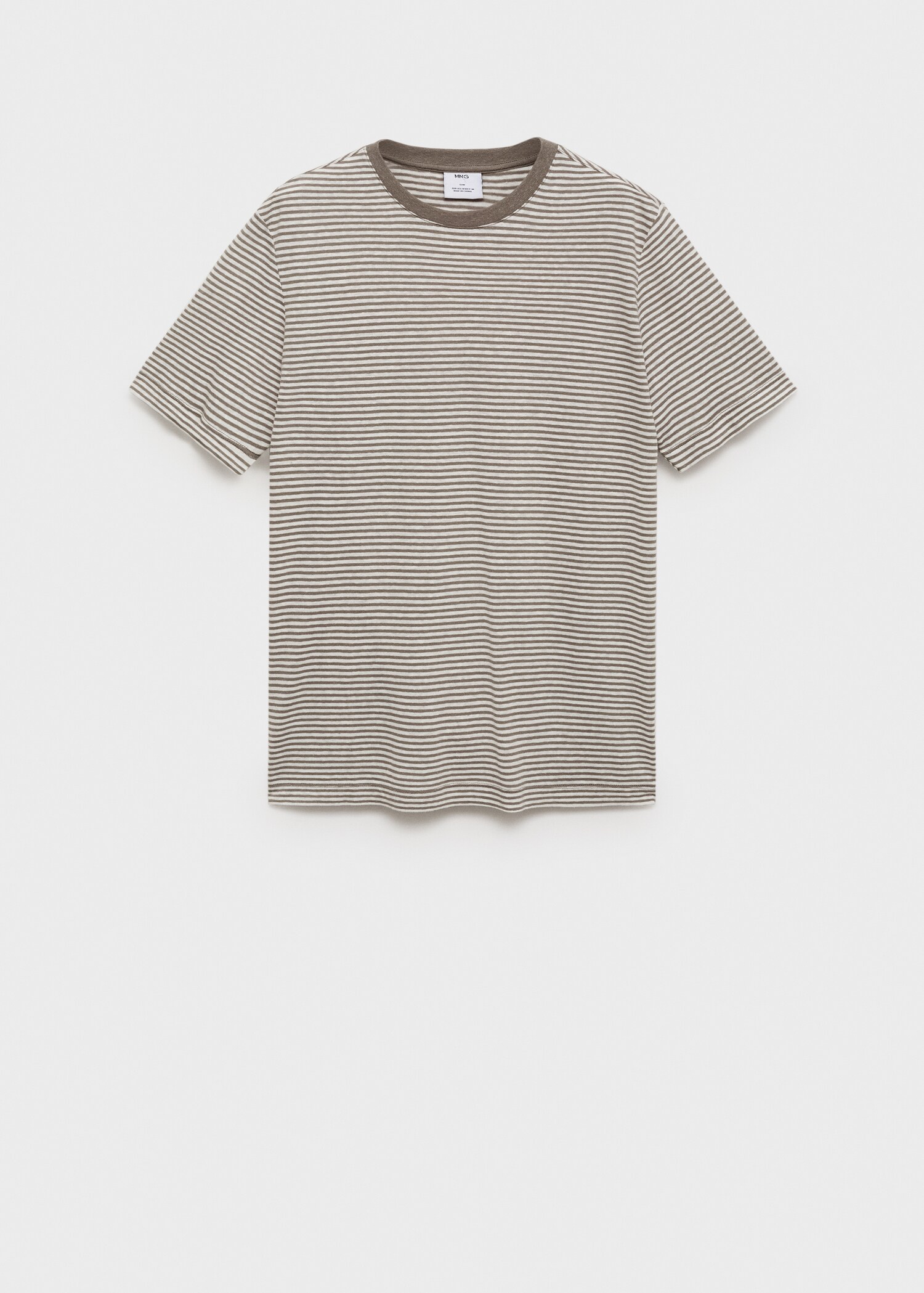 T-shirt de linho slim fit às riscas - Artigo sem modelo