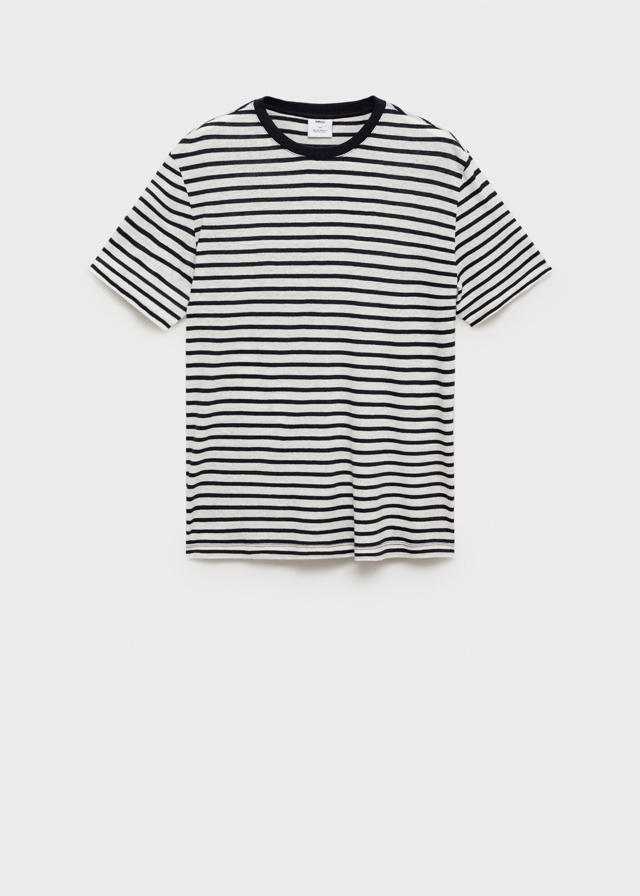 Gestreept linnen slim-fit T-shirt - Artikel zonder model