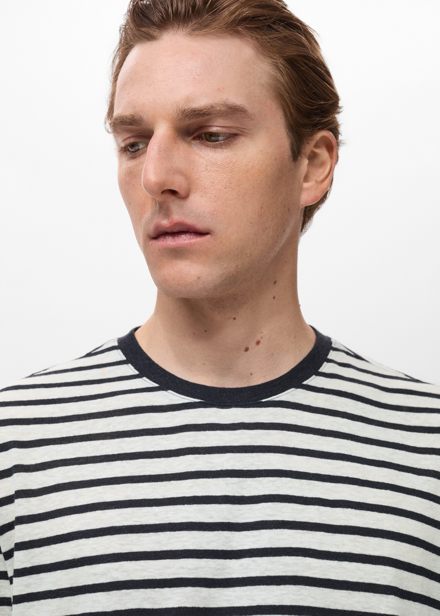 T-shirt lin slim-fit rayures - Détail de l'article 1