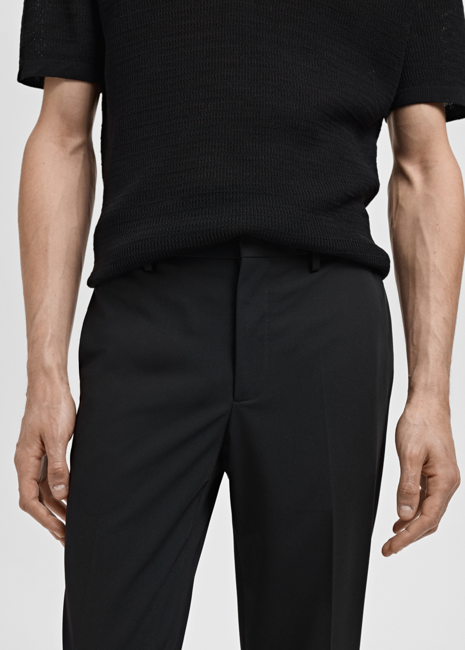 Celana panjang setelan super slim-fit kain stretch - Rincian barang 1