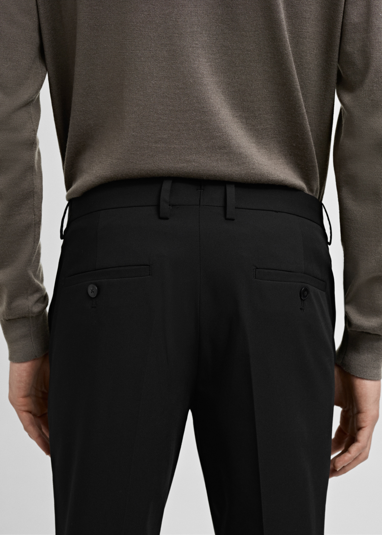 Celana panjang setelan super slim-fit kain stretch - Rincian barang 6