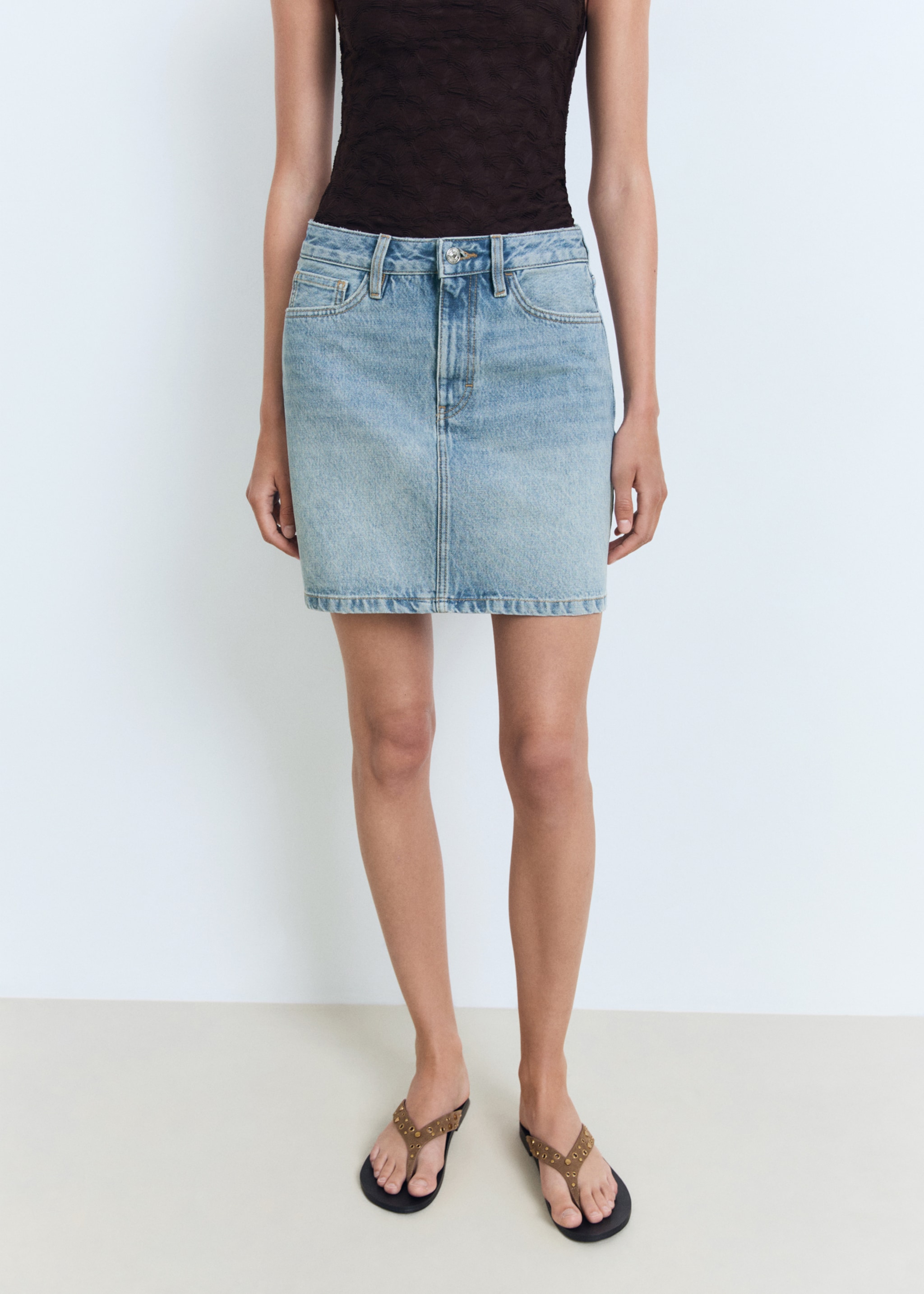 Denim short skirt - Medium plane